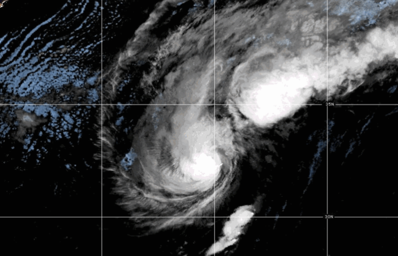 Satellite image shows Hurricane Imelda passing over Bermuda