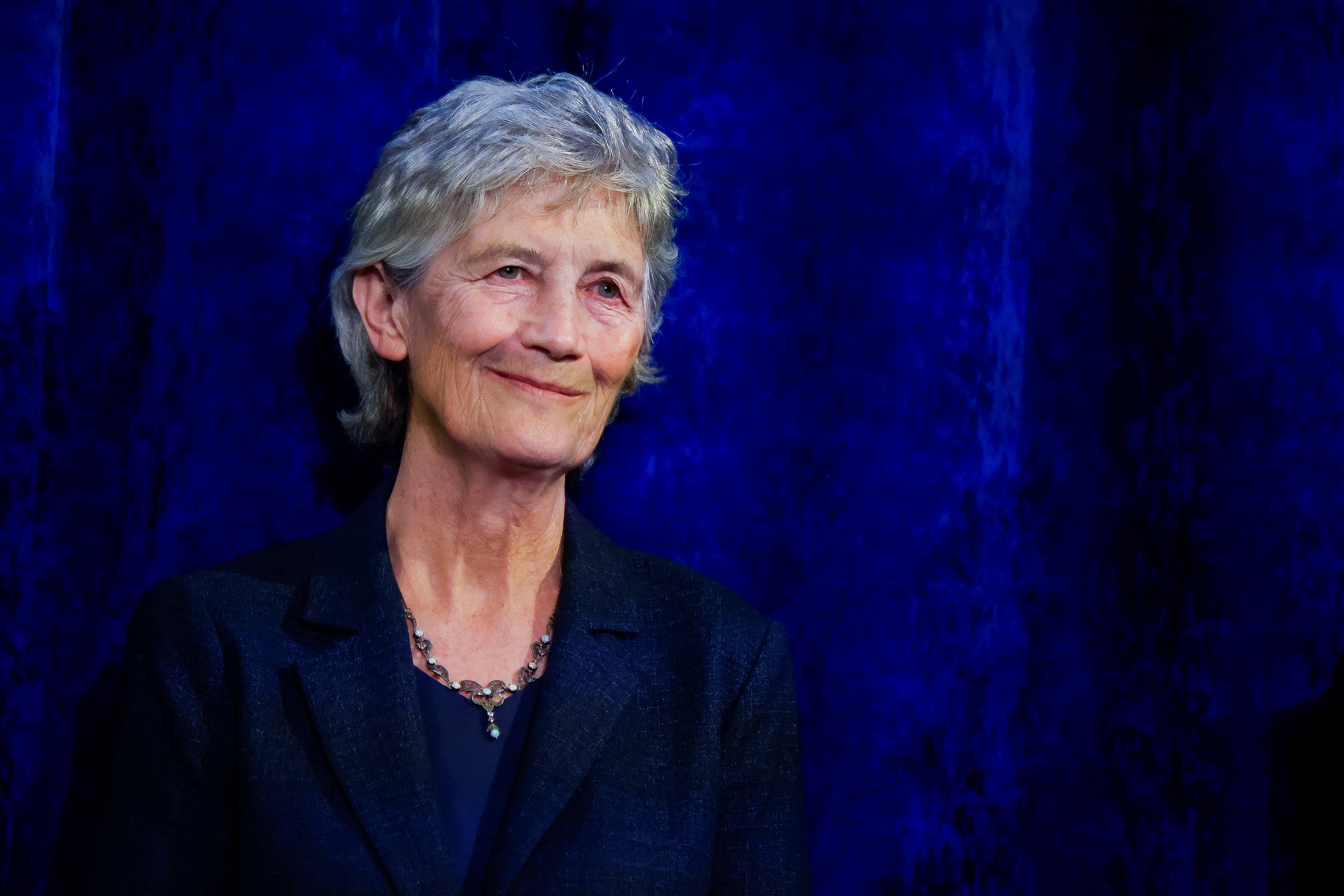 President-elect Catherine Connolly looks on as she stands on a stage at Dublin Castle, on the day of the announcement of the results of the Irish presidential election in Dublin, Ireland, October 25, 2025. REUTERS/Clodagh Kilcoyne