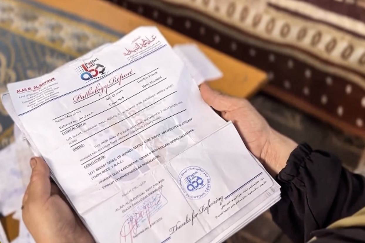 Rasha Abu Sbeaka reviews her pathology report