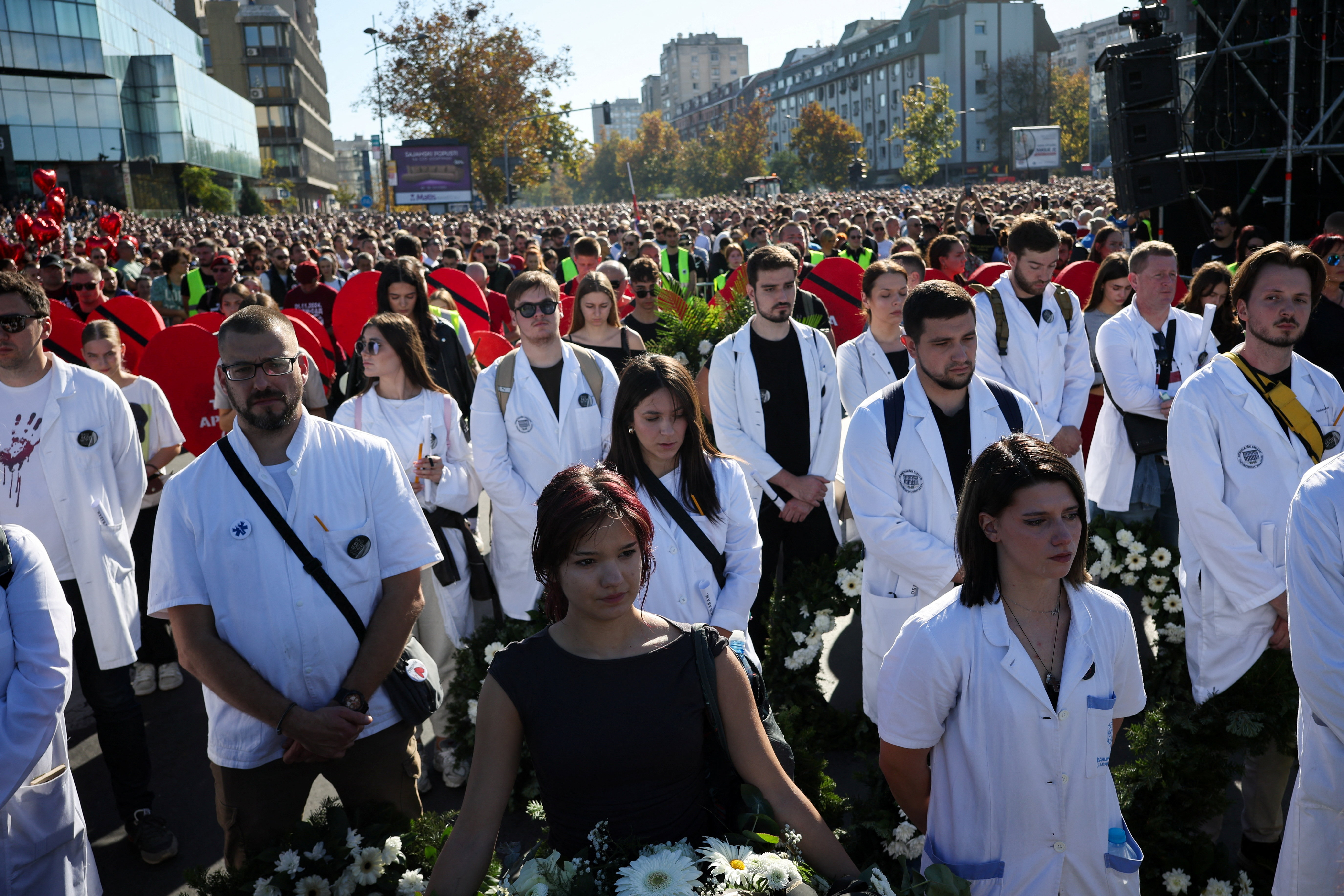 Serbian students lead powerful memorial for railway disaster anniversary