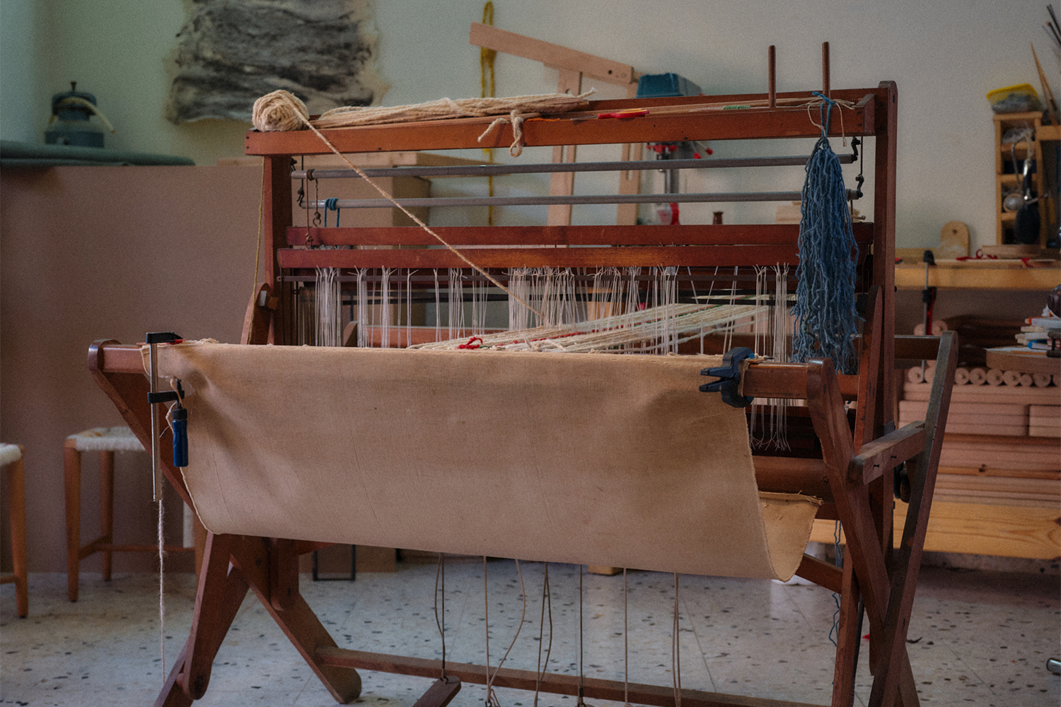 A traditional loom used by the artisans Lara Salous works with [Courtesy of Lara Salous, photo by Greg Holland]