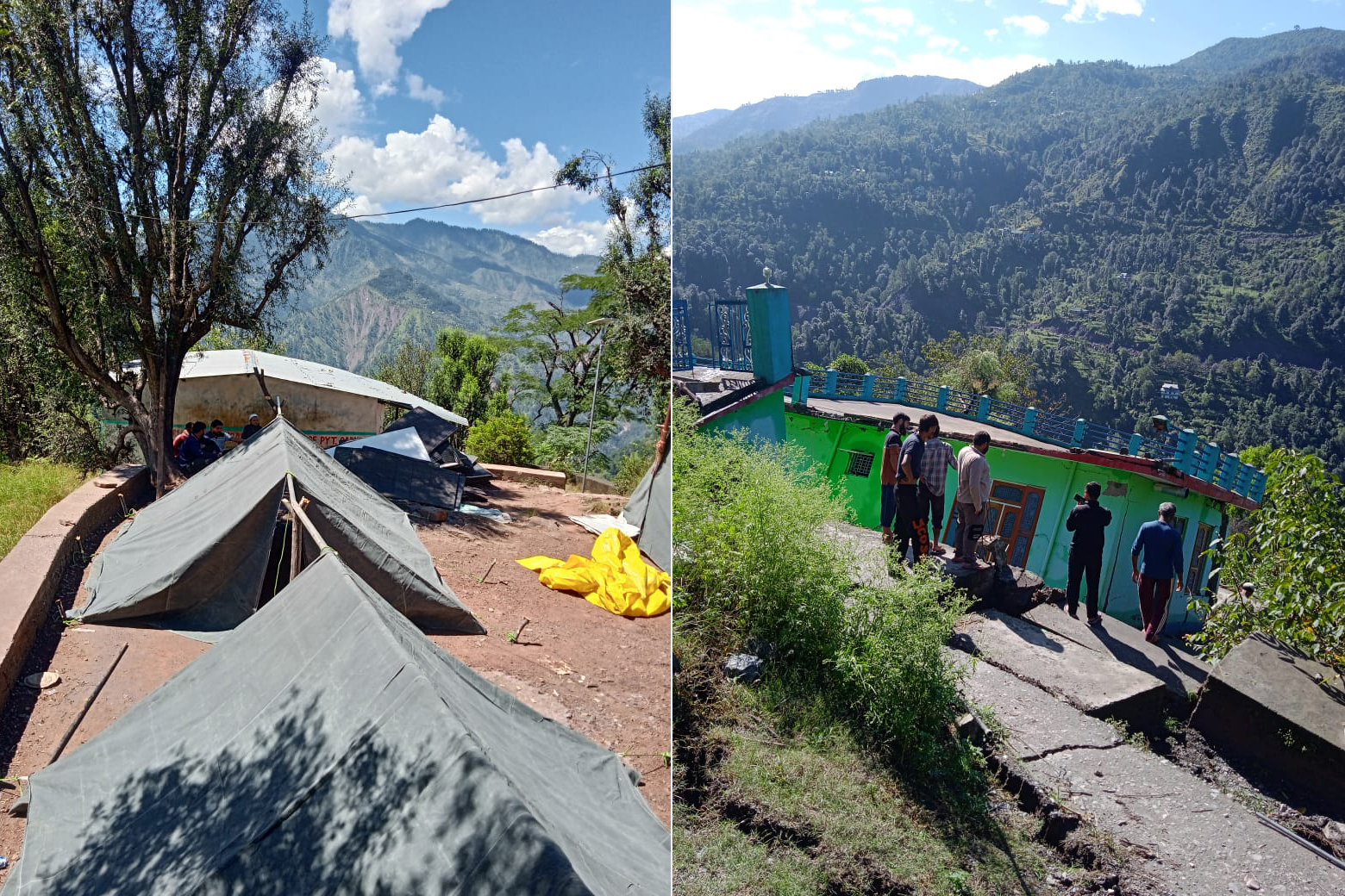 The government-provided tarpaulin tents in Reasi district are too small for residents to stand