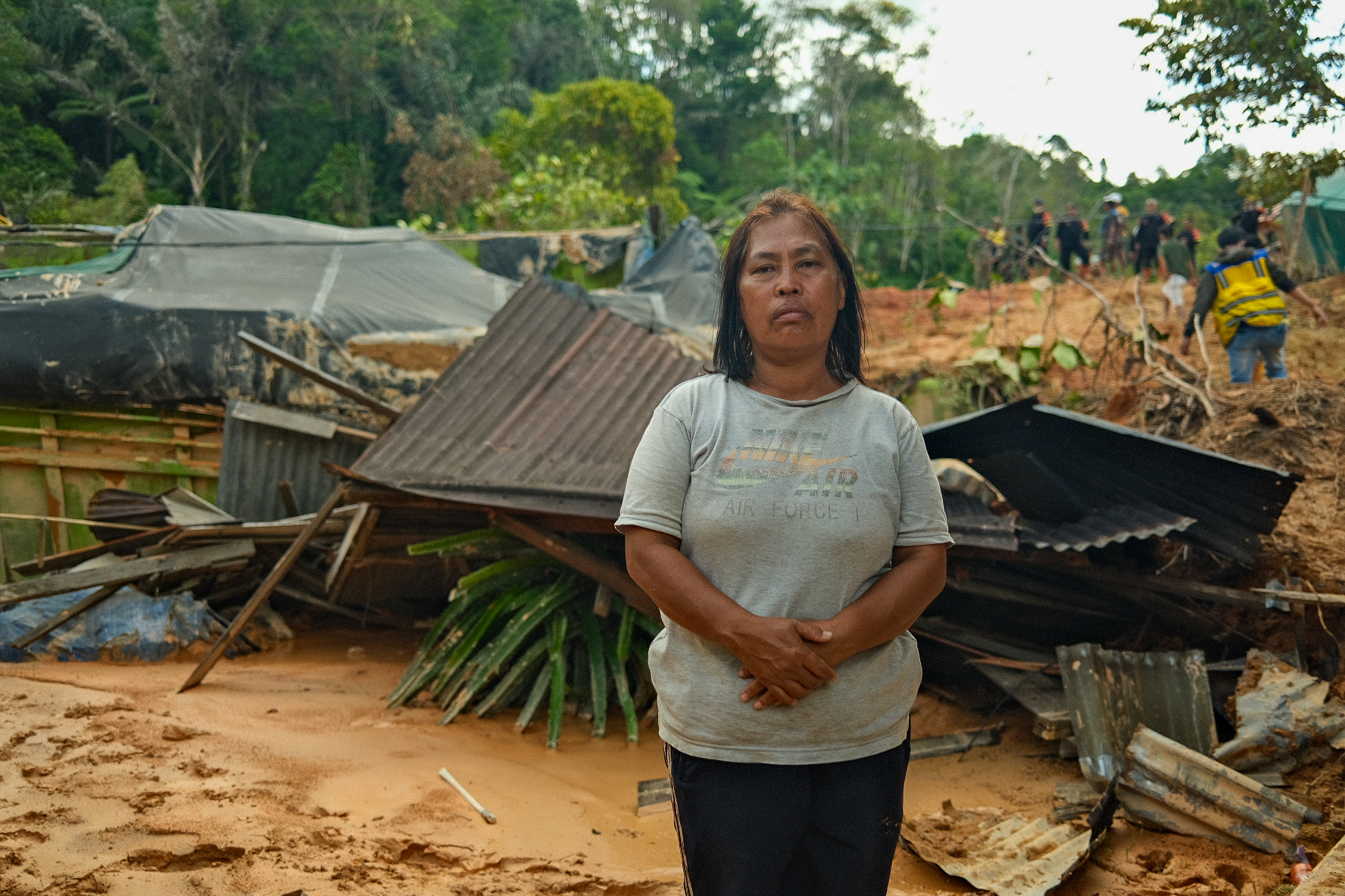 Nani Sitinjak’s home of almost 20 years was destroyed in landslides and flash floods. “I saw the water coming from above. I even heard the person who died, calling for help. But we couldn’t help him because we were afraid we would get trapped too,” she said.
