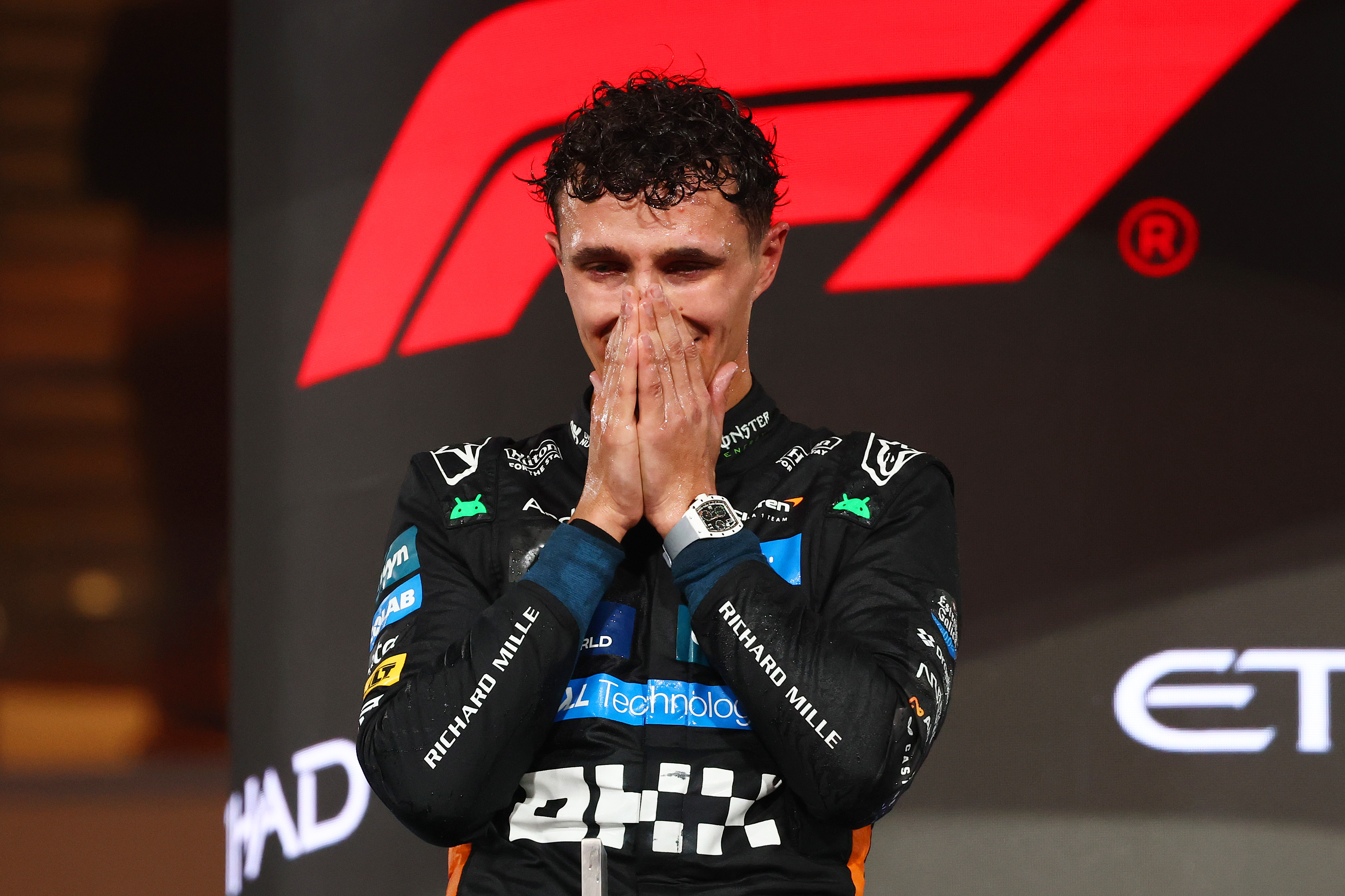 Lando Norris reacts.