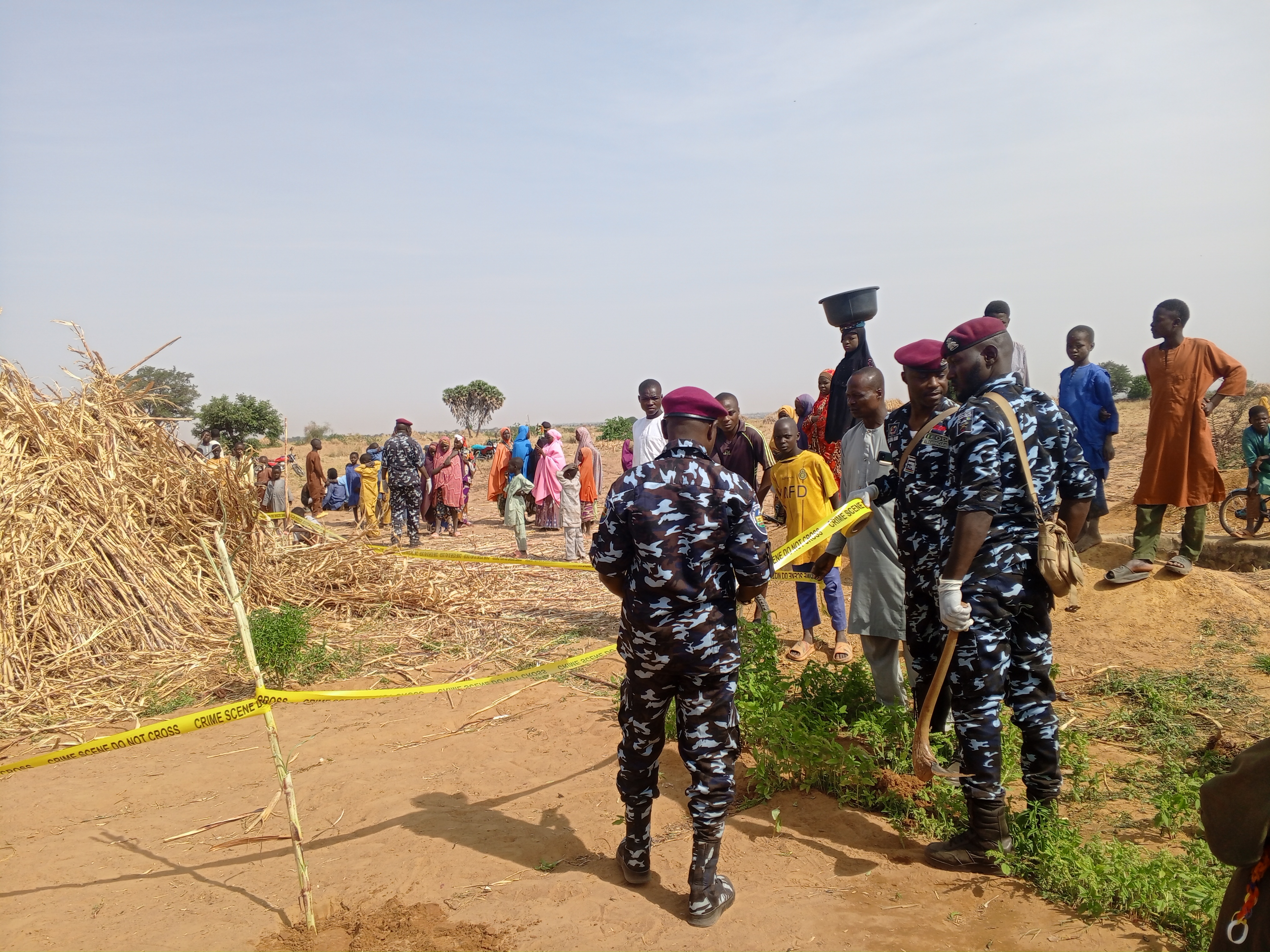 Police barricade the scene of a US strike in Jabo, Sokoto State, northwestern Nigeria, December 26, 2025