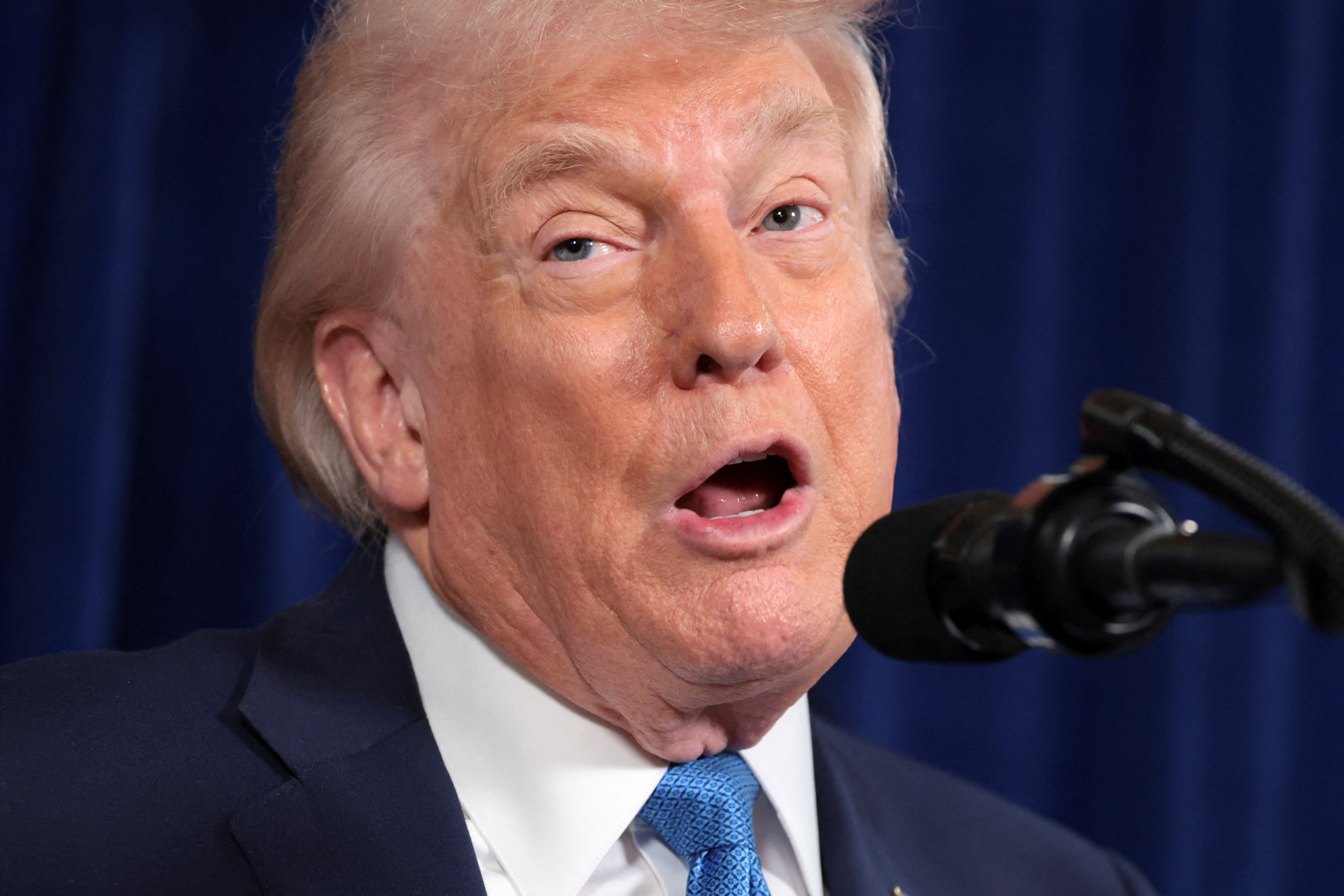 U.S. President Donald Trump holds a press conference following a U.S. strike on Venezuela where President Nicolas Maduro and his wife, Cilia Flores, were captured, from Trump's Mar-a-Lago club in Palm Beach, Florida, U.S., January 3, 2026. [Jonathan Ernst/Reuters]