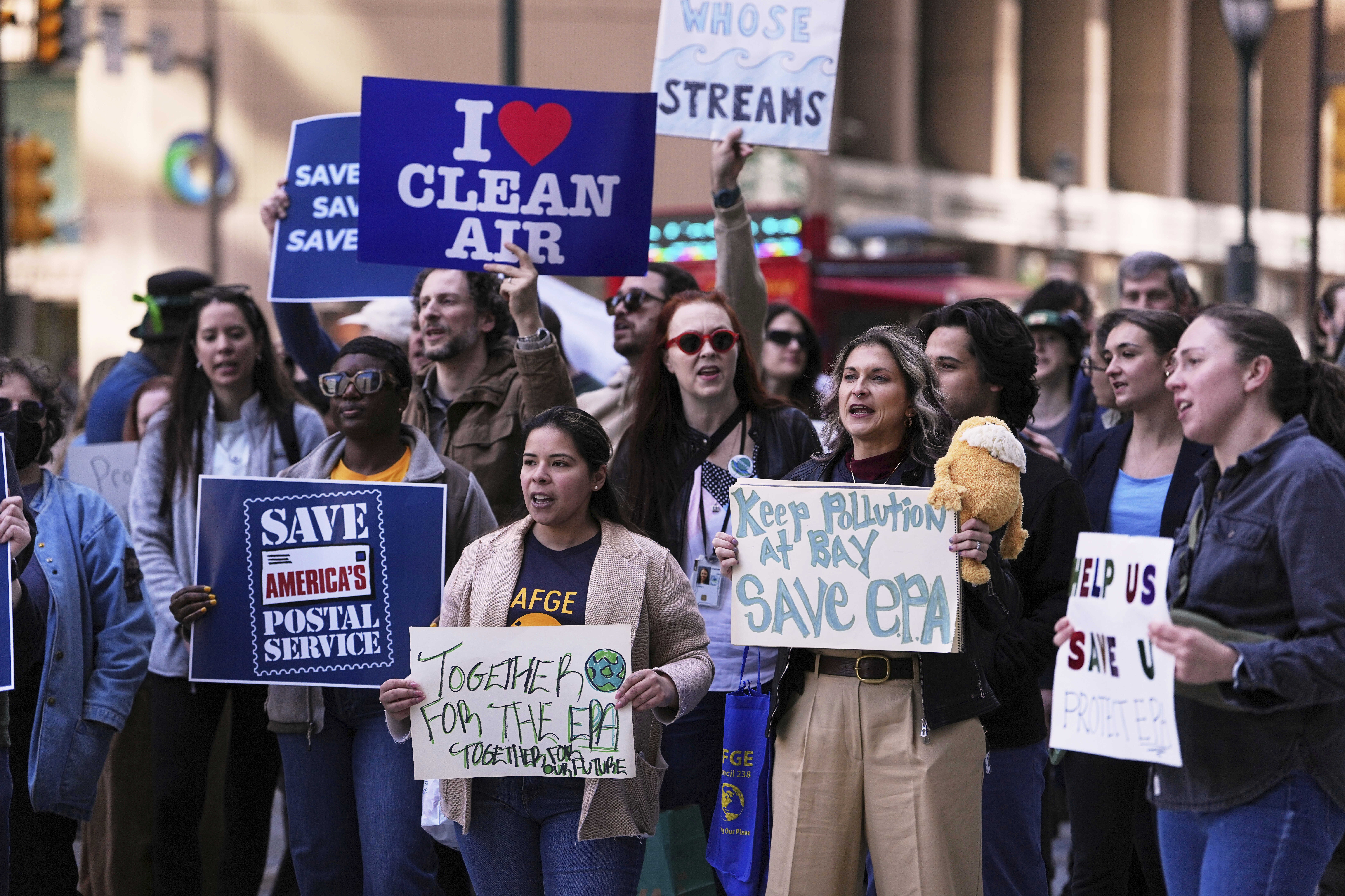 Protesters rally on behalf of the Environmental Protection Agency