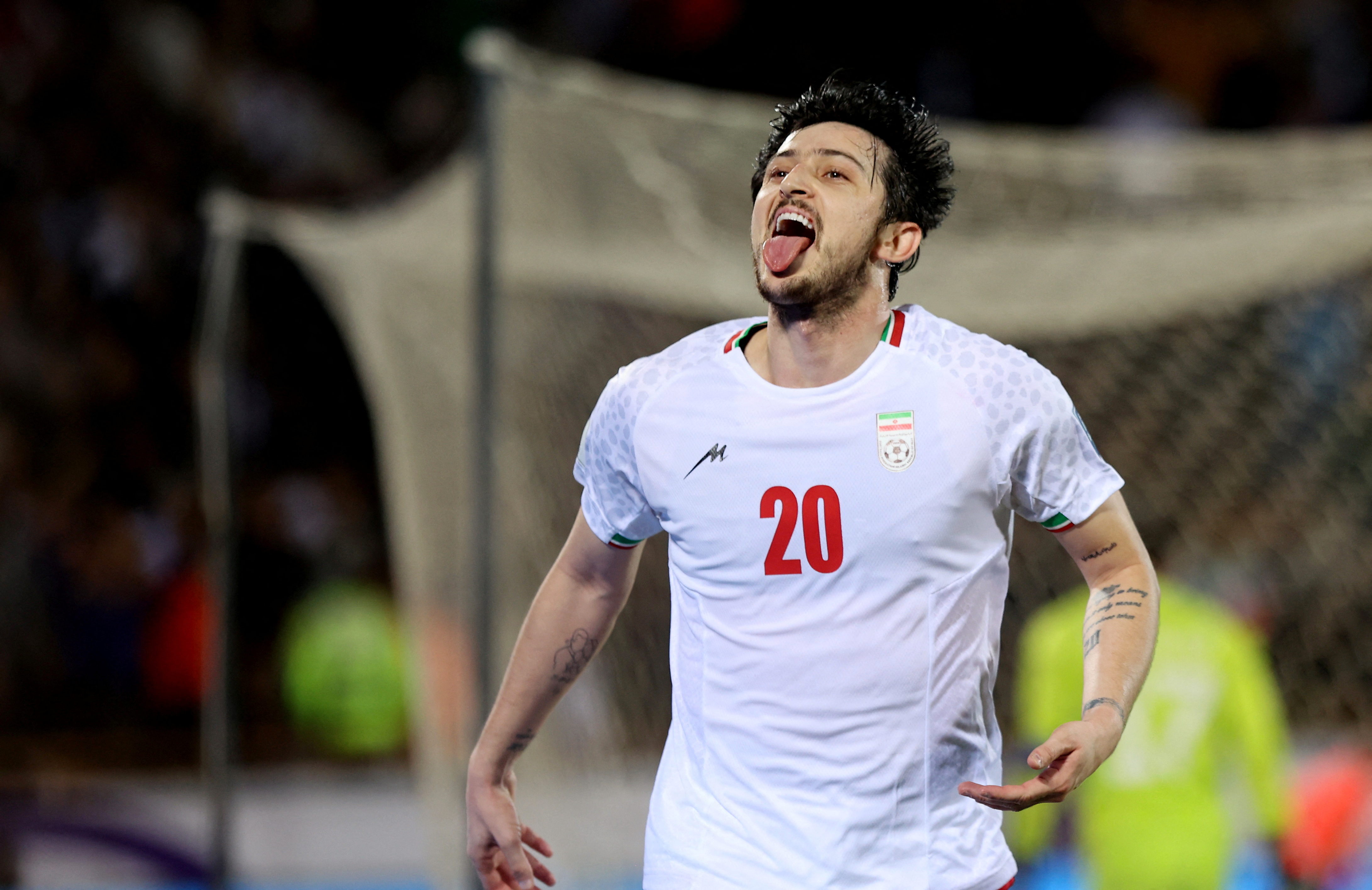 Sardar Azmoun reacts.