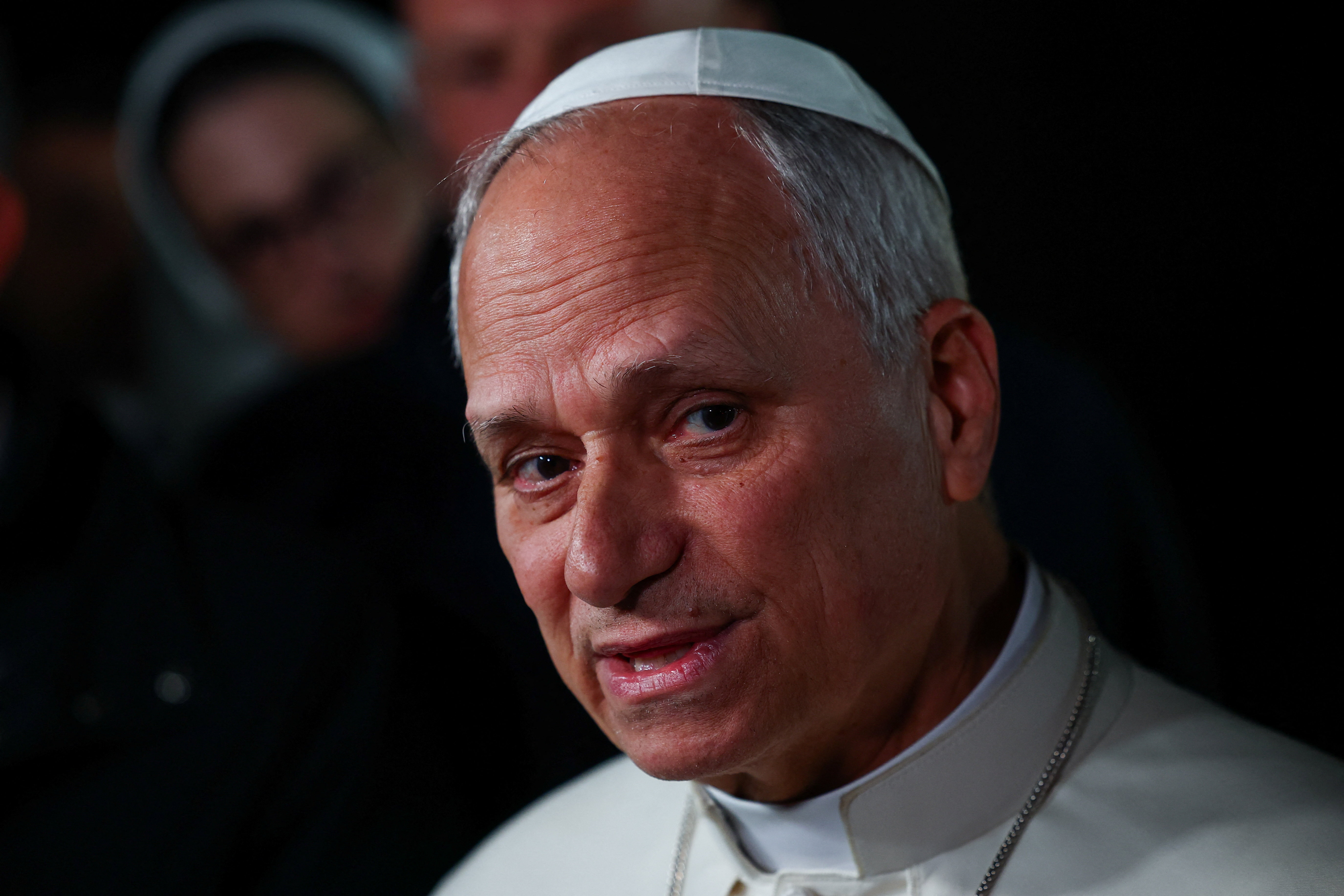 Pope Leo XIV speaks to the media on the U.S.–Israeli conflict with Iran