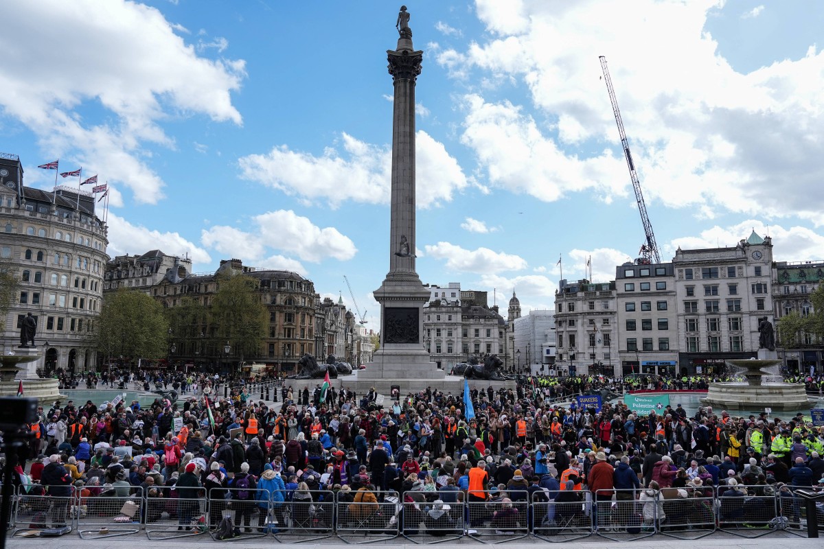 Police arrest 523 at London pro-Palestinian protest in Trafalgar Square