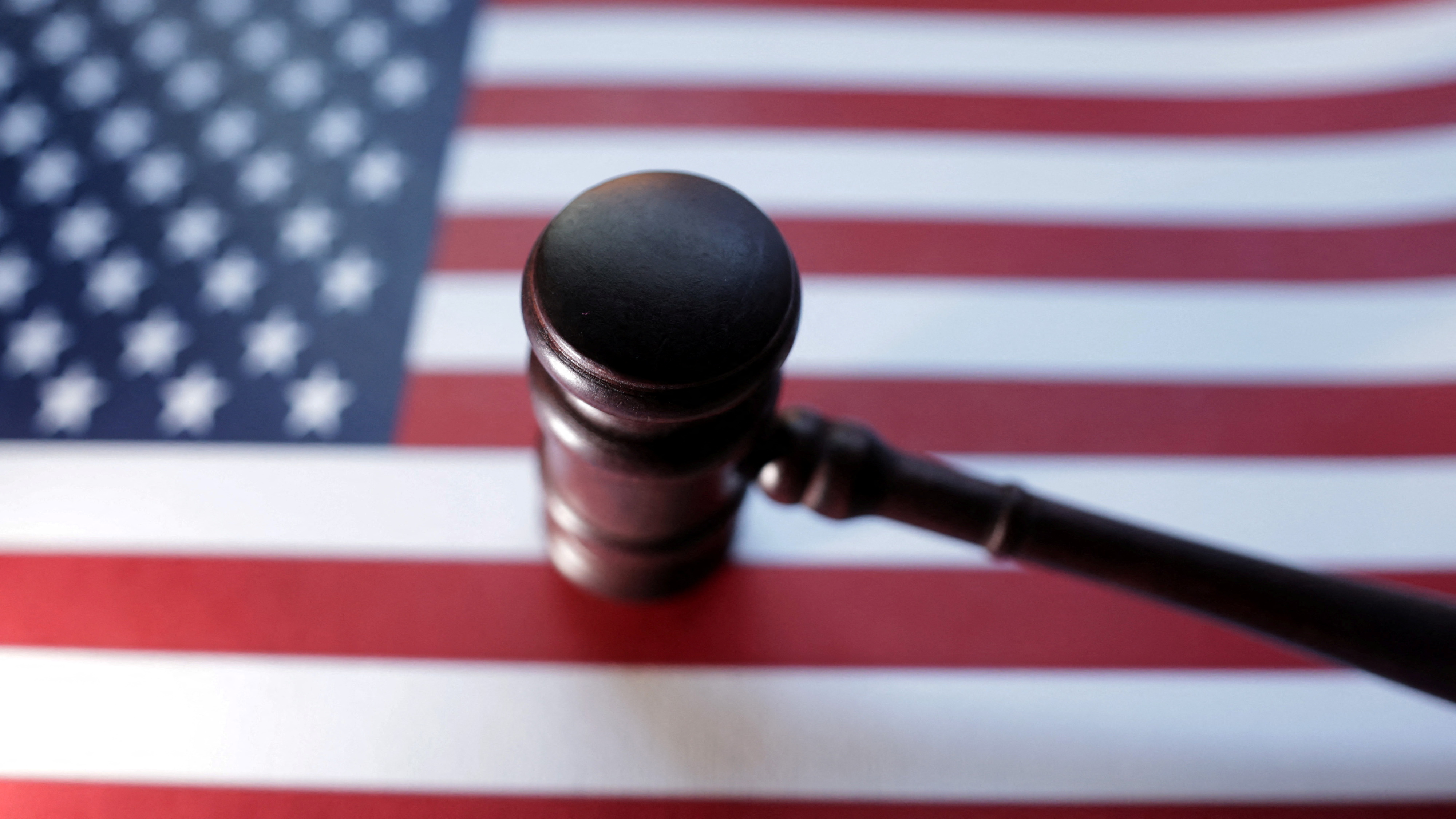 US flag and Judge gavel are seen in this illustration taken,