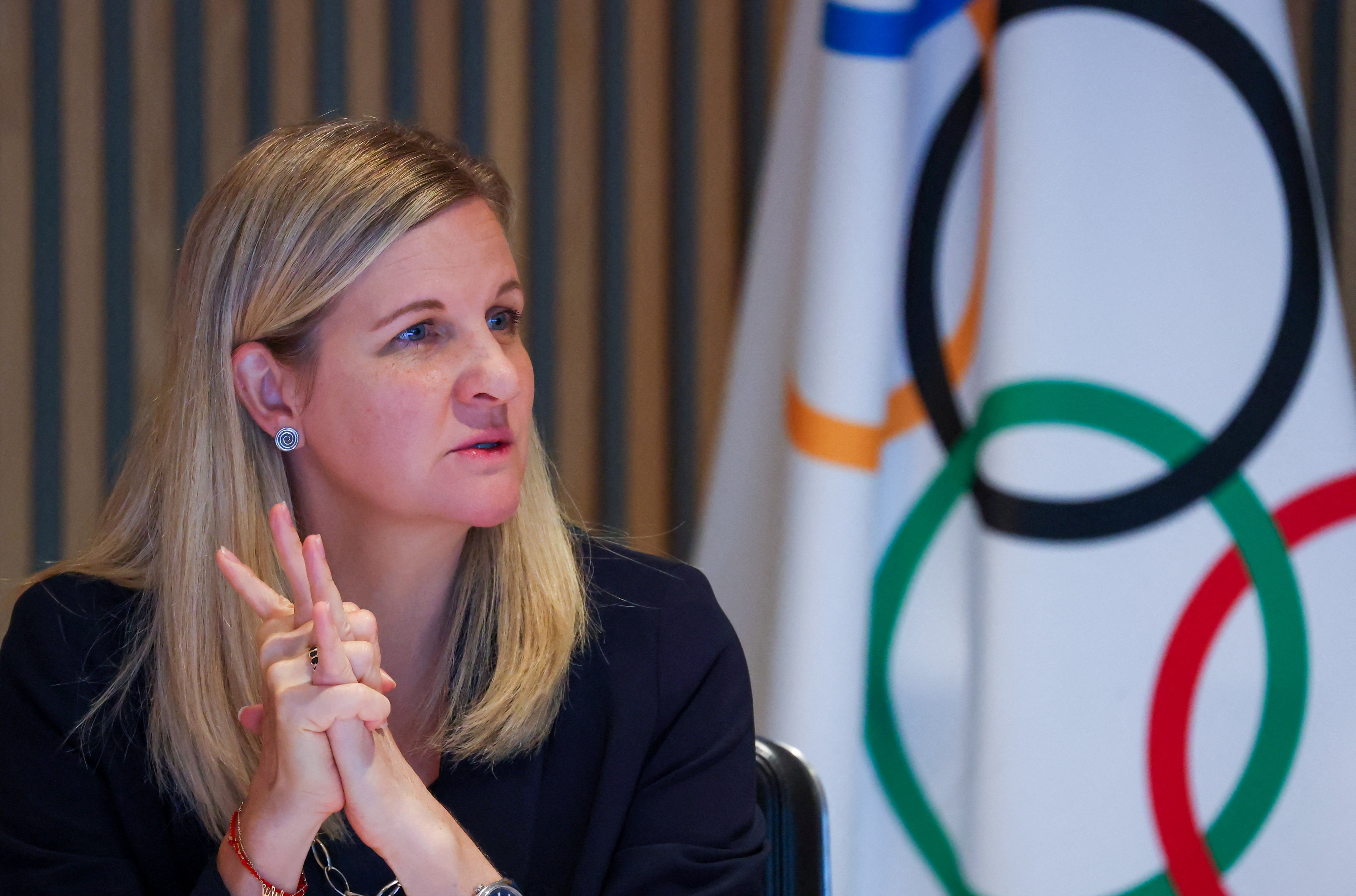 Kirsty Coventry, President of the International Olympic Committee (IOC), attends an Executive Board meeting