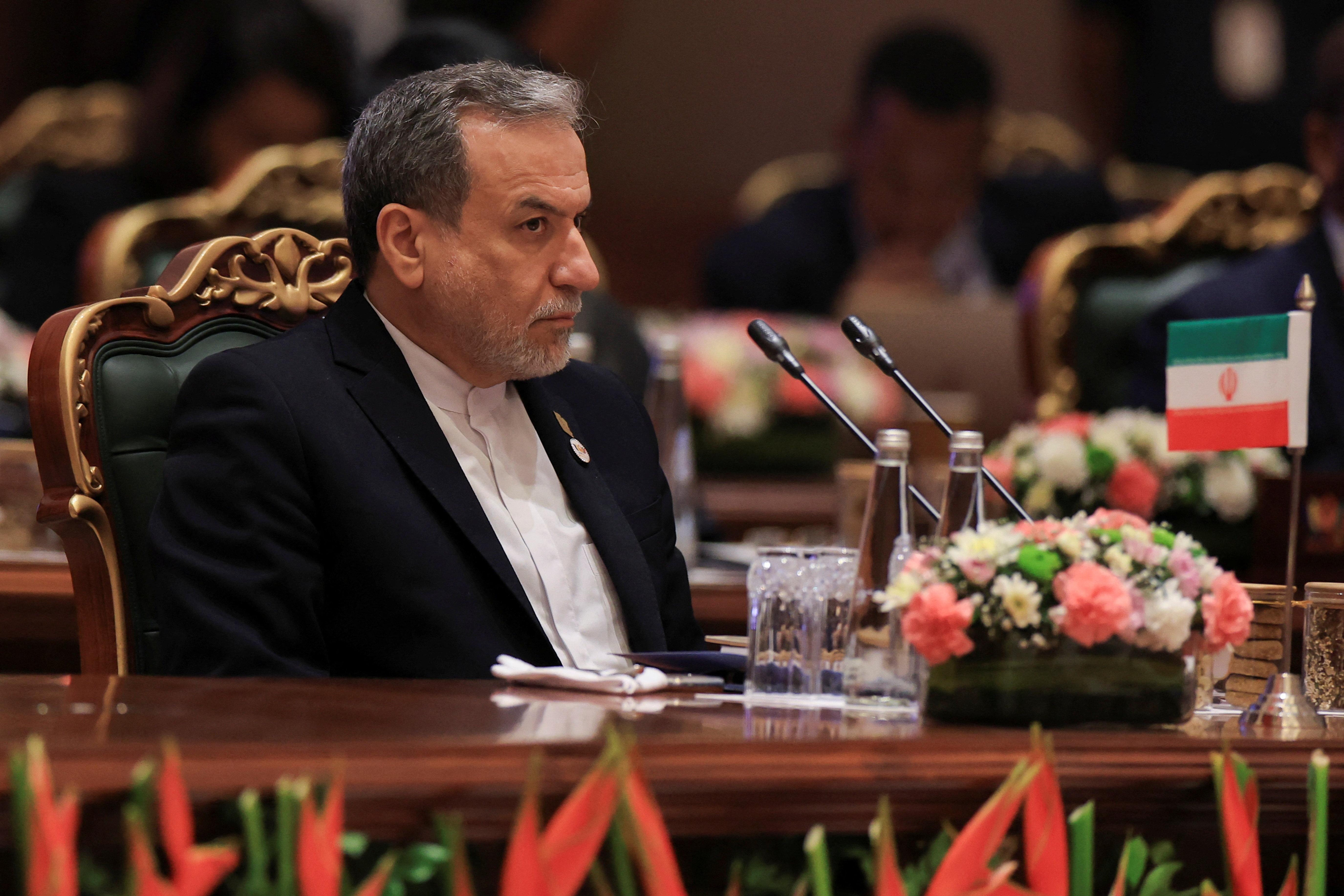 Iran's Foreign Minister Abbas Araghchi attends the BRICS foreign ministers' meeting in New Delhi, India on May 14, 2026.