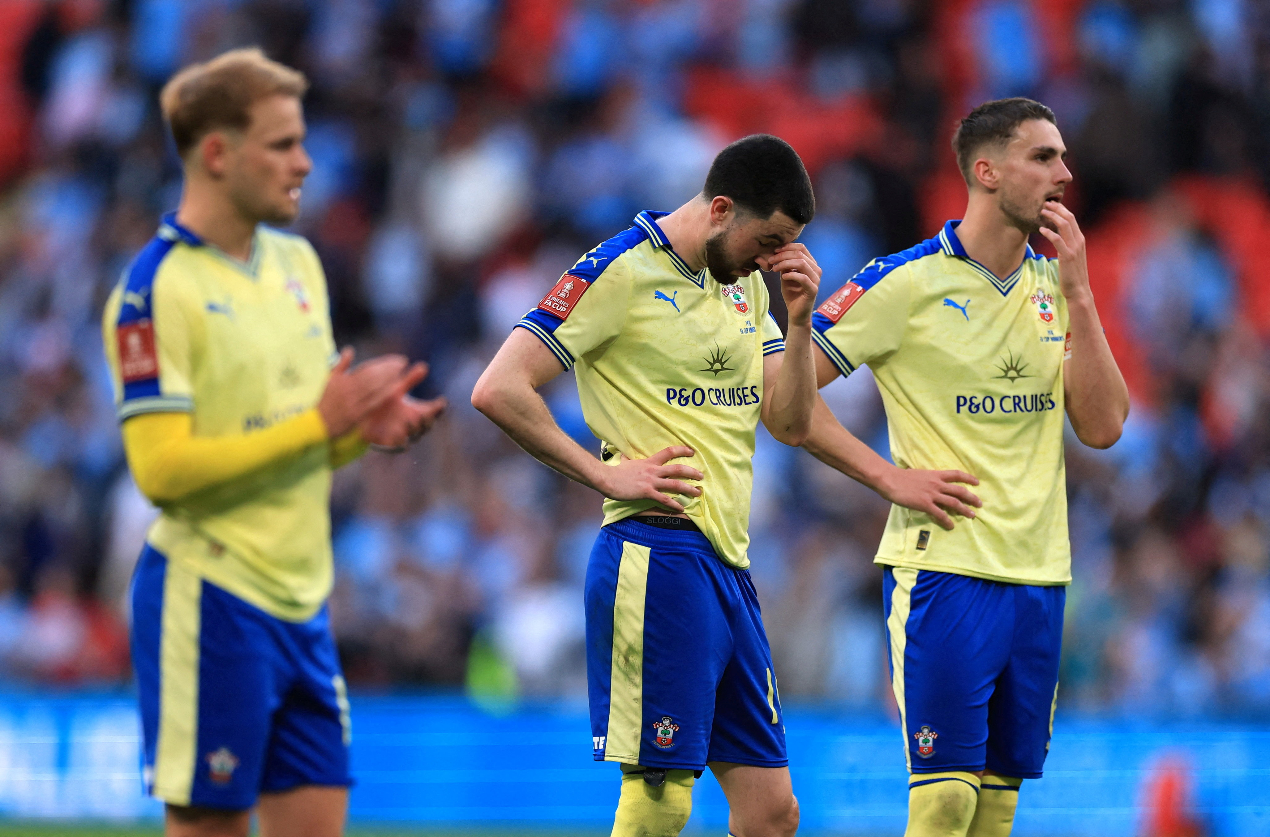 Southampton's Finn Azaz looks dejected