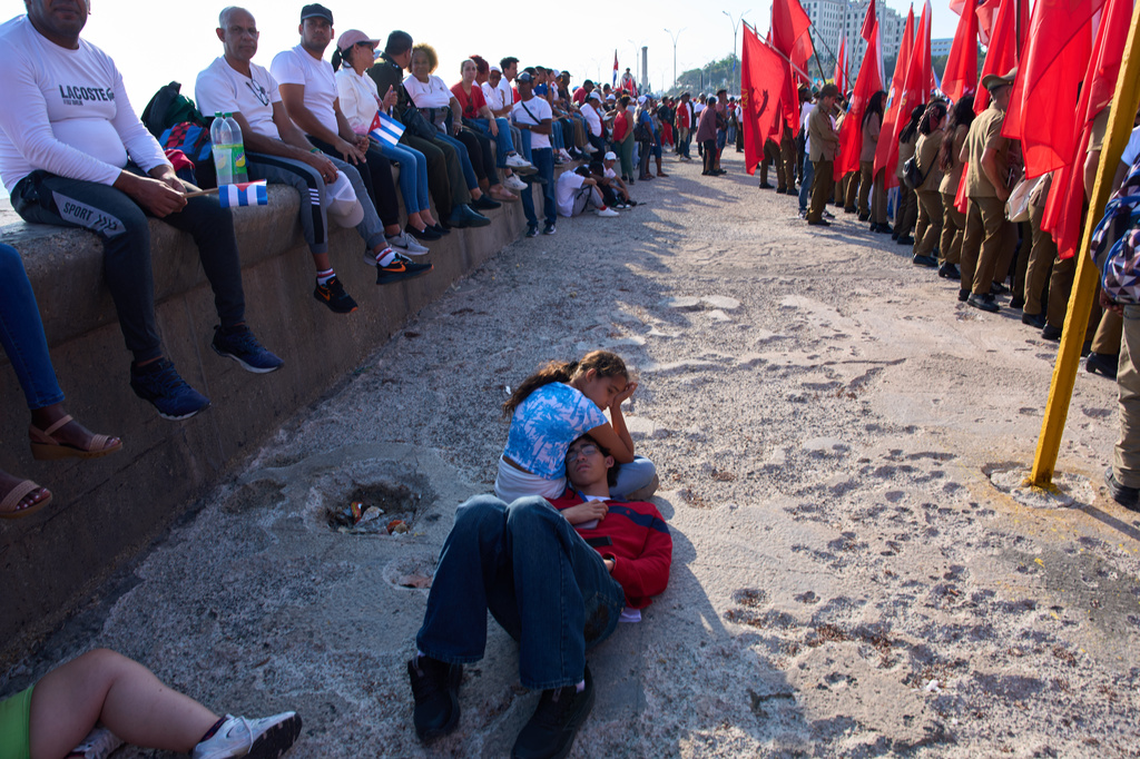 people rest during a International Workers Day celebration