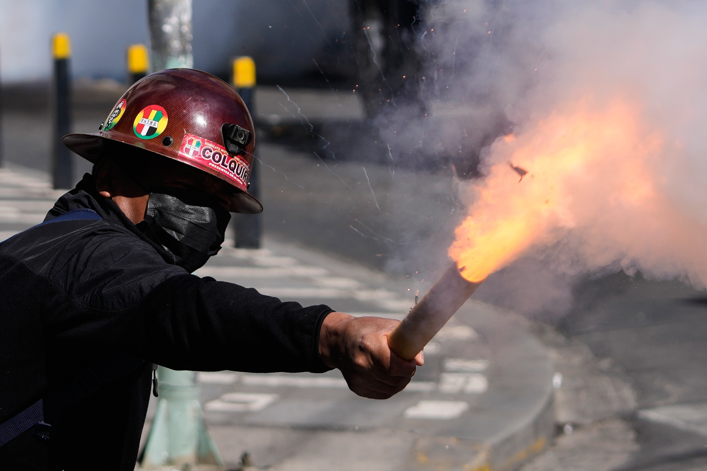 Mass protests and road blockades choking the Bolivian capital