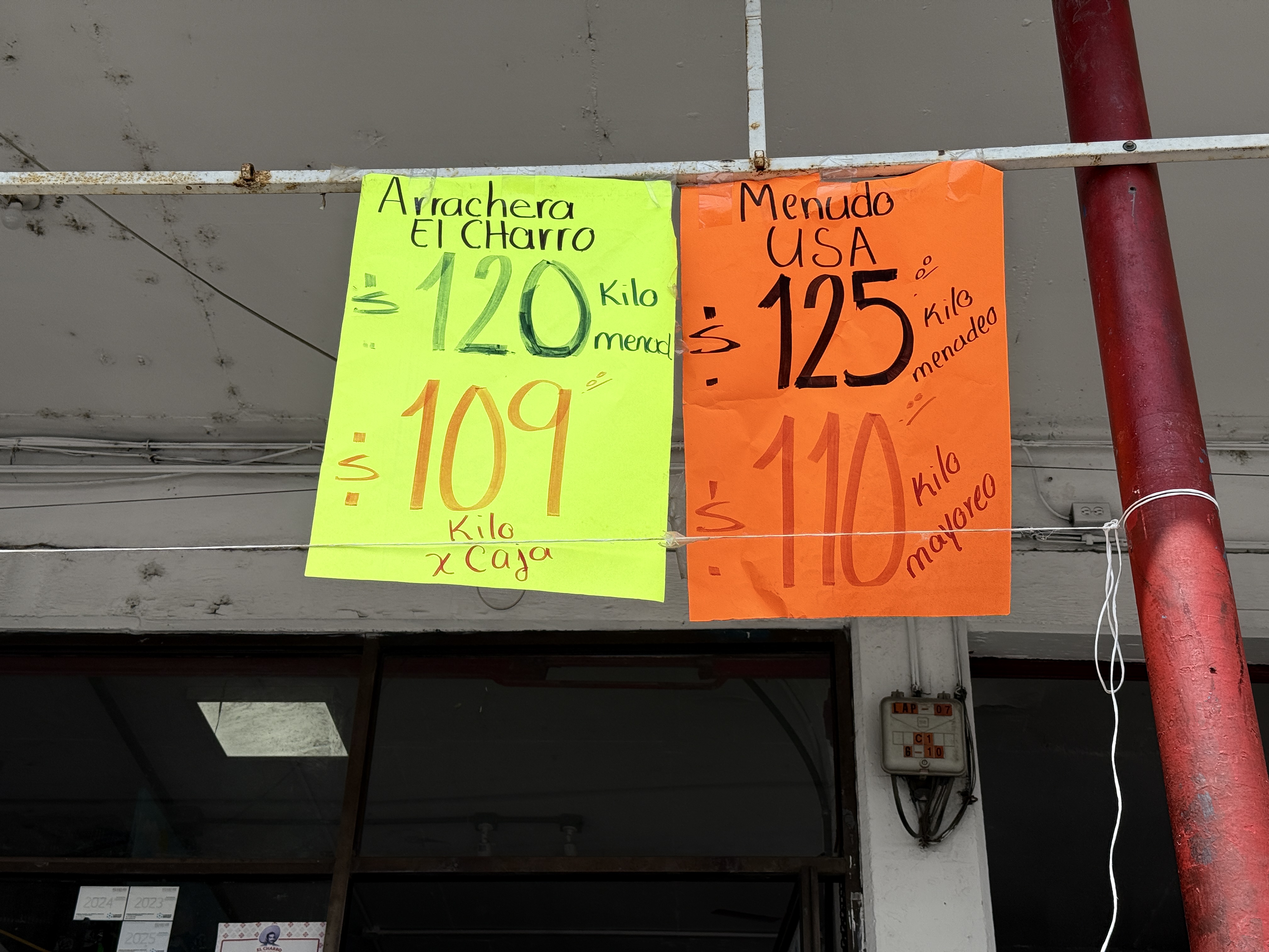 Prices at a wholesale food market in Mexico