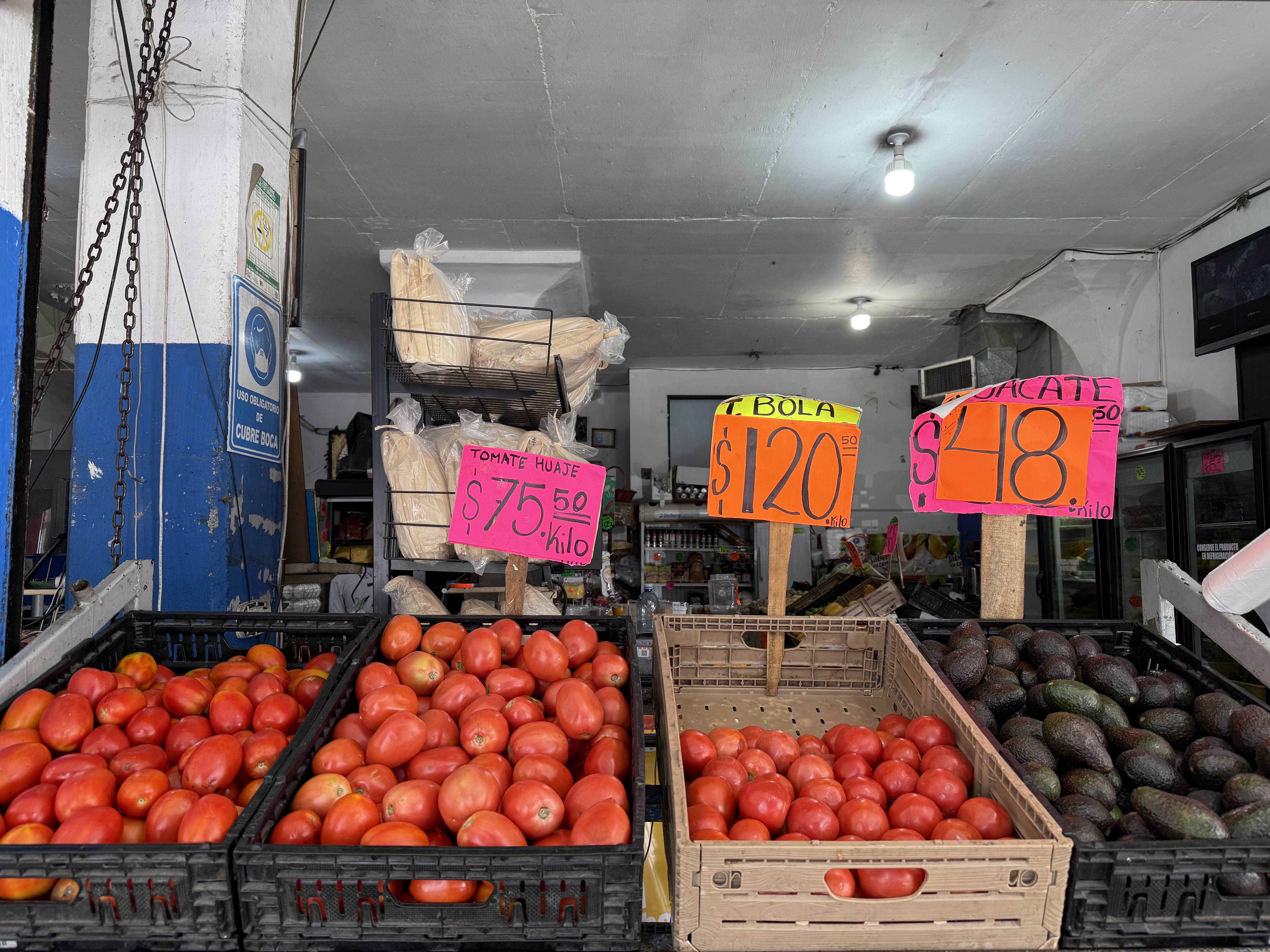 Produce for sale in a wholesale market in Mexico