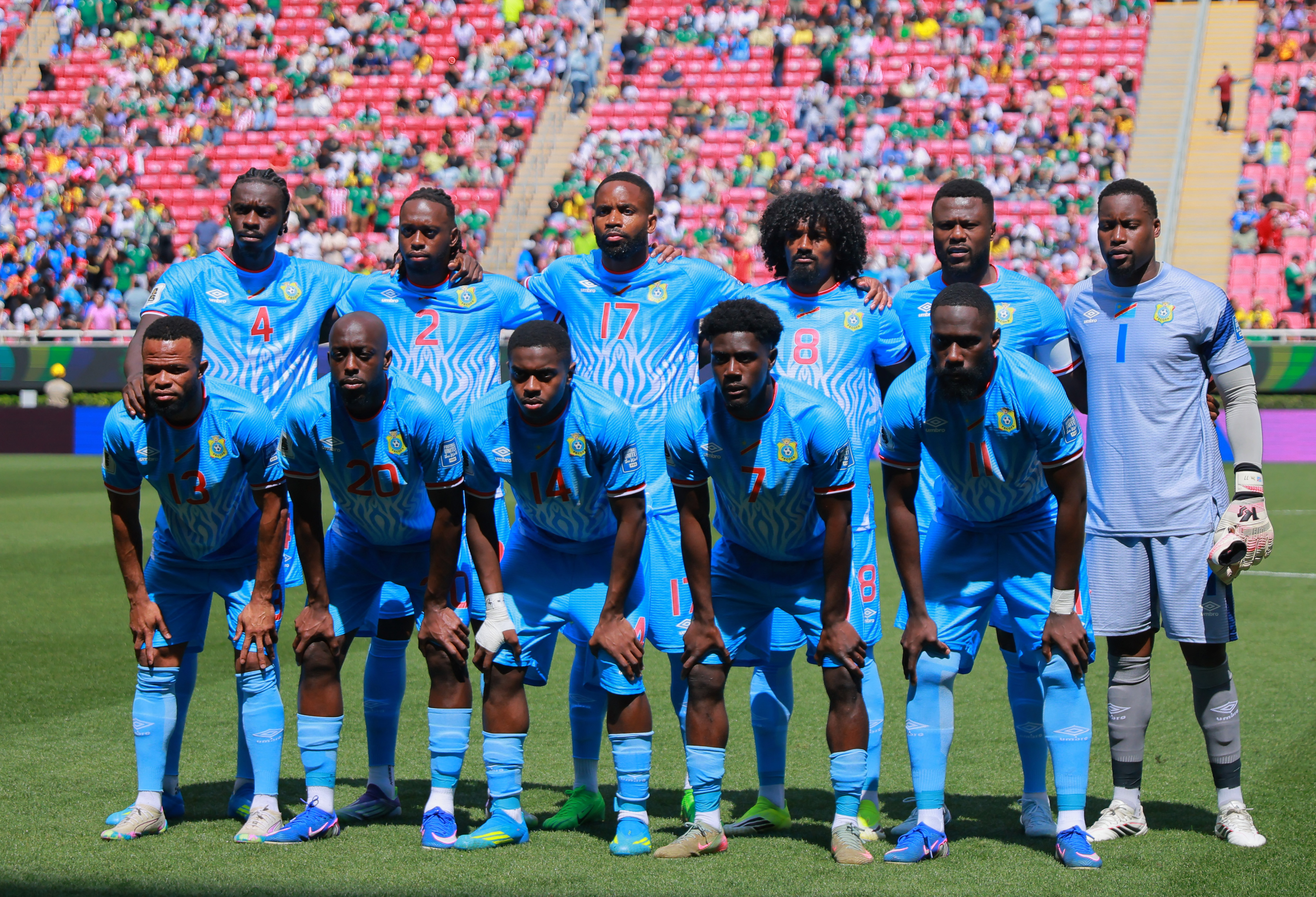 DR Congo players pose for a team group photo.