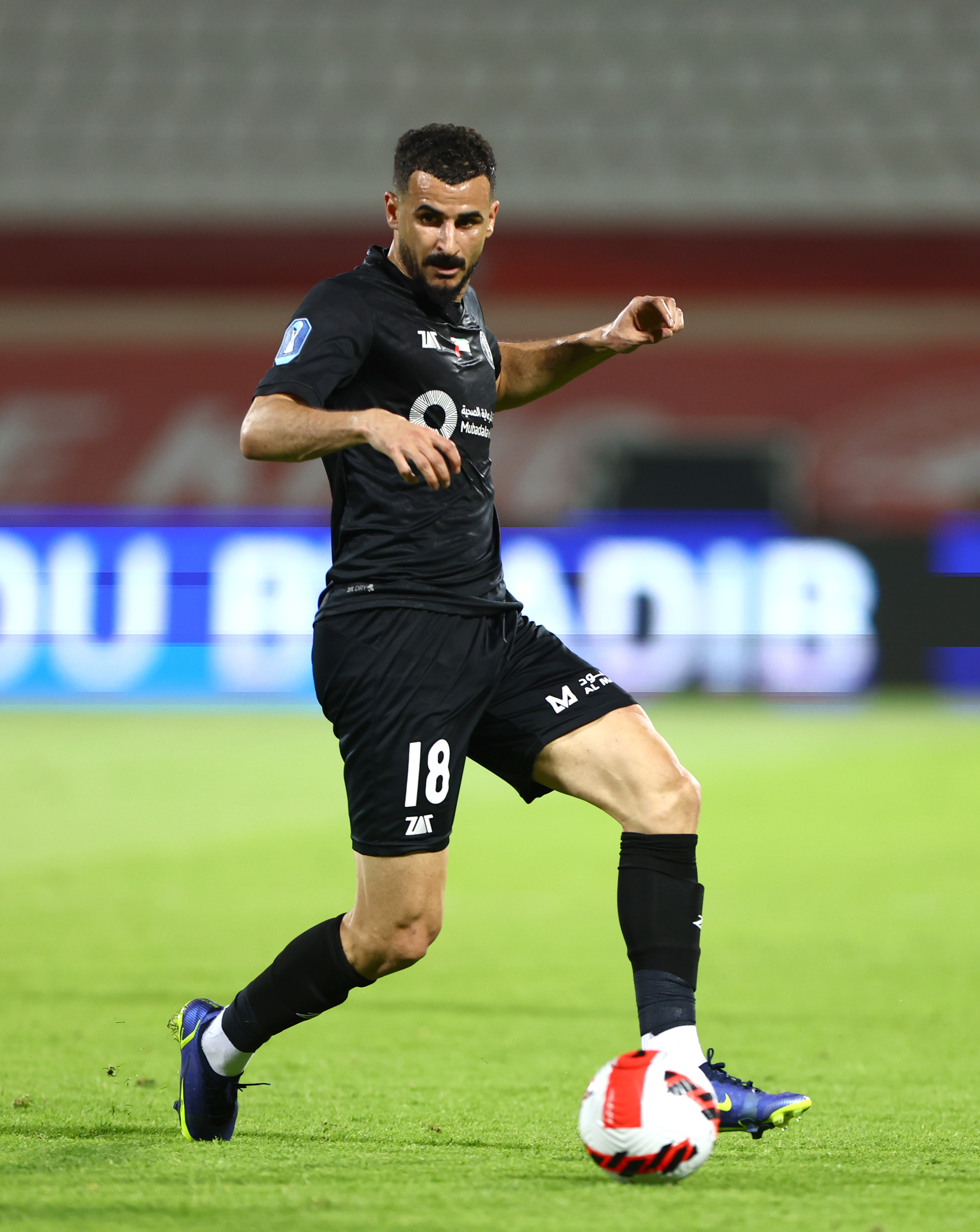 Aymen Hussein playing for Al Jazira during the ADIP Cup semifinal match between Sharjah FC and Al Jazira FC on May 22, 2023, in Sharjah, the United Arab Emirates