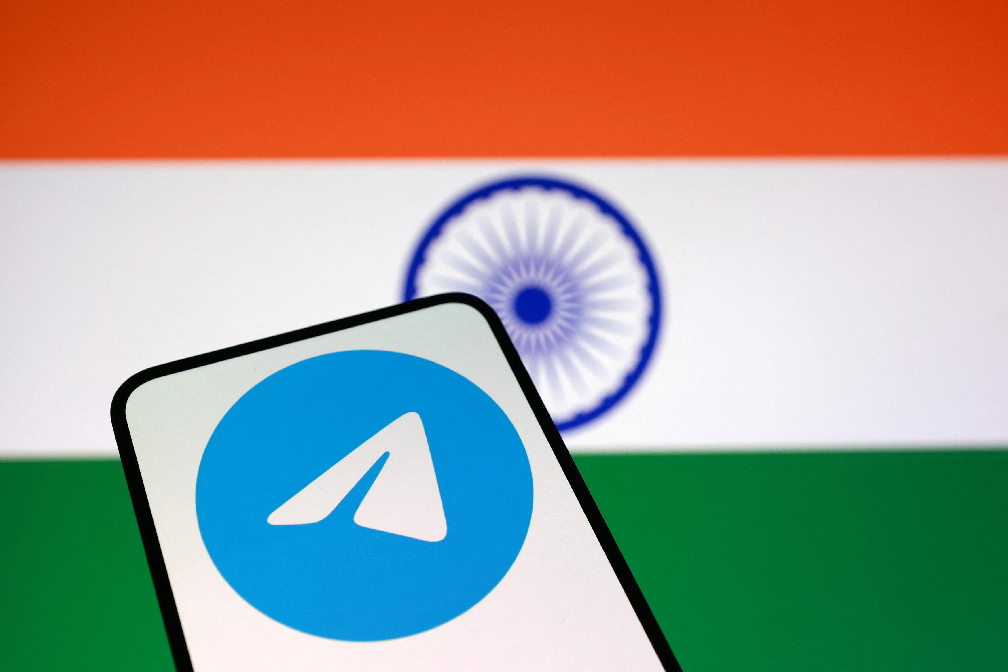 Indian flag and Telegram app logo are seen in this illustration taken June 19, 2026. REUTERS/Dado Ruvic/Illustration