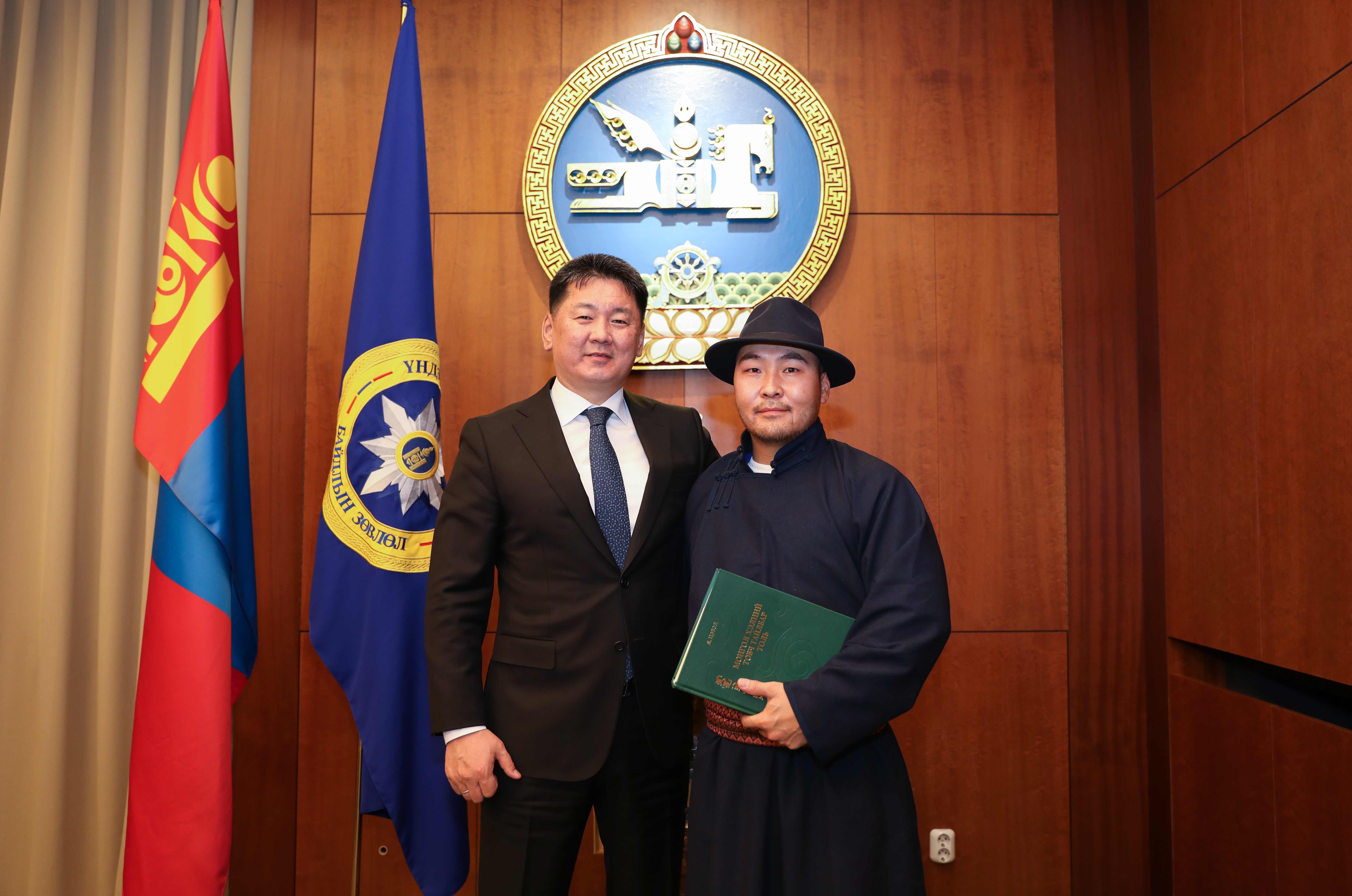 Mongolian President, Khürelsükh Ukhnaa, with animal welfare campaigner Naranbadrakh “Narra” Batkhuu 
