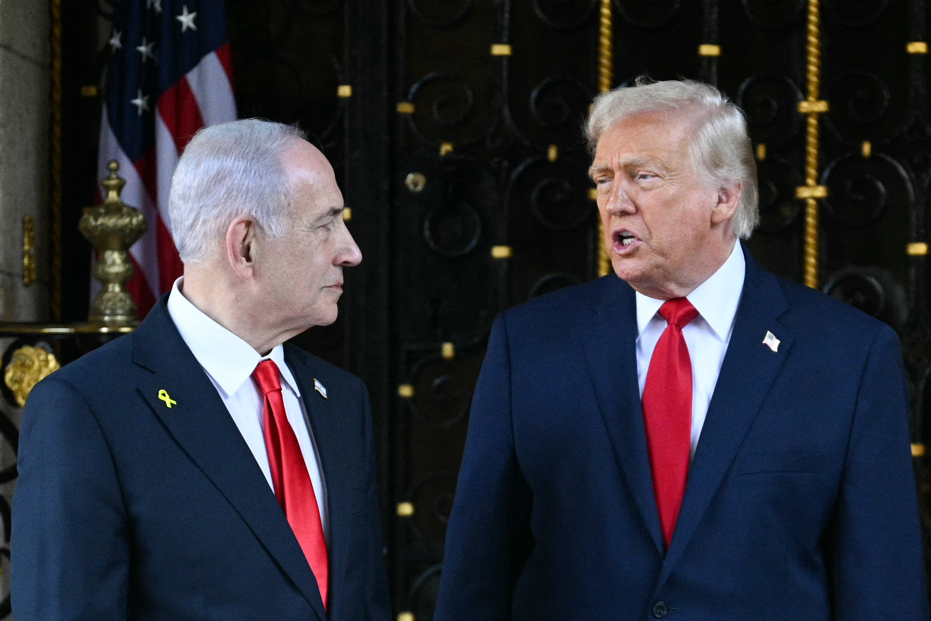 Donald Trump and Benjamin Netanyahu in Palm Beach, Florida