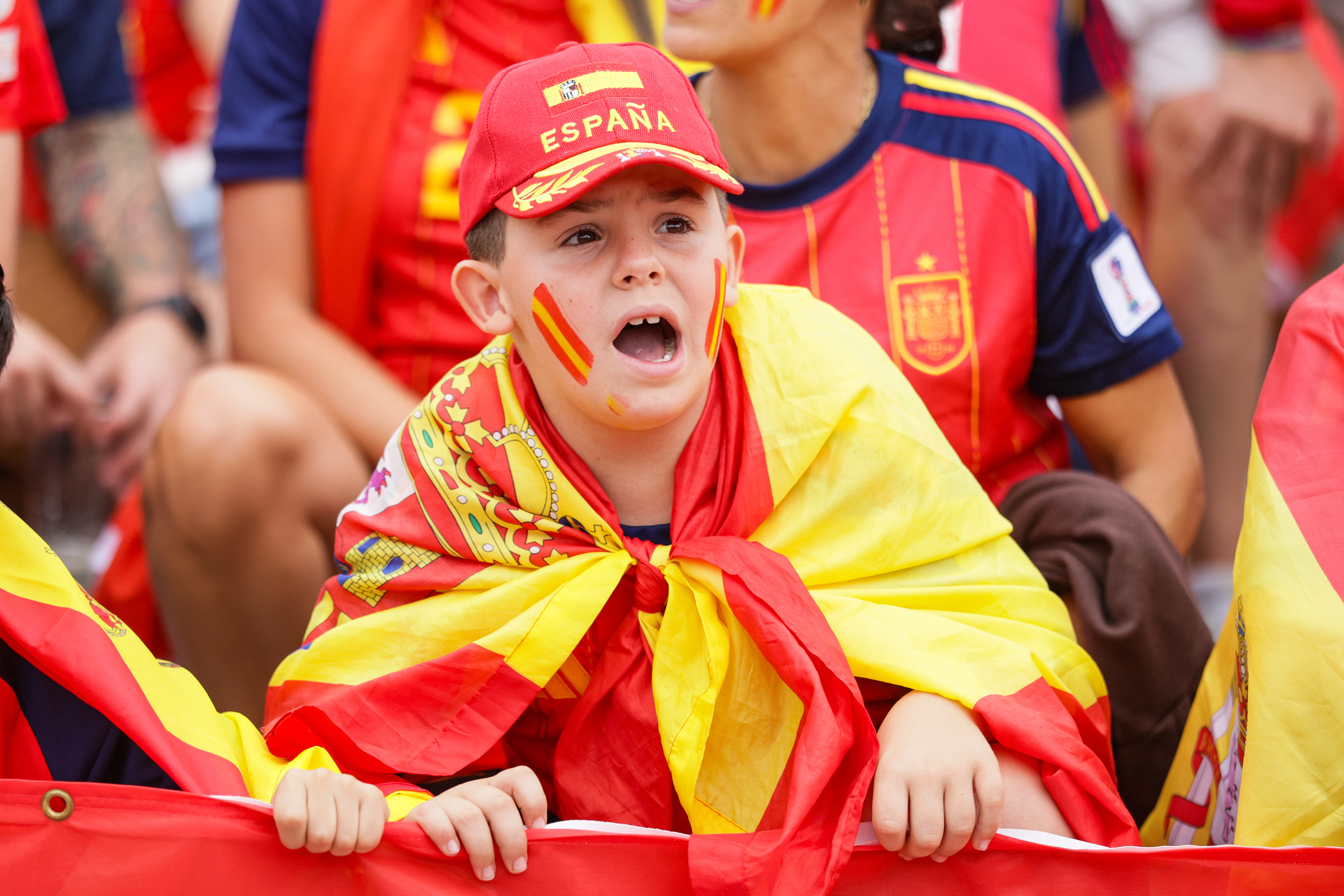 Spain fans outside Los Angeles Stadium in the US