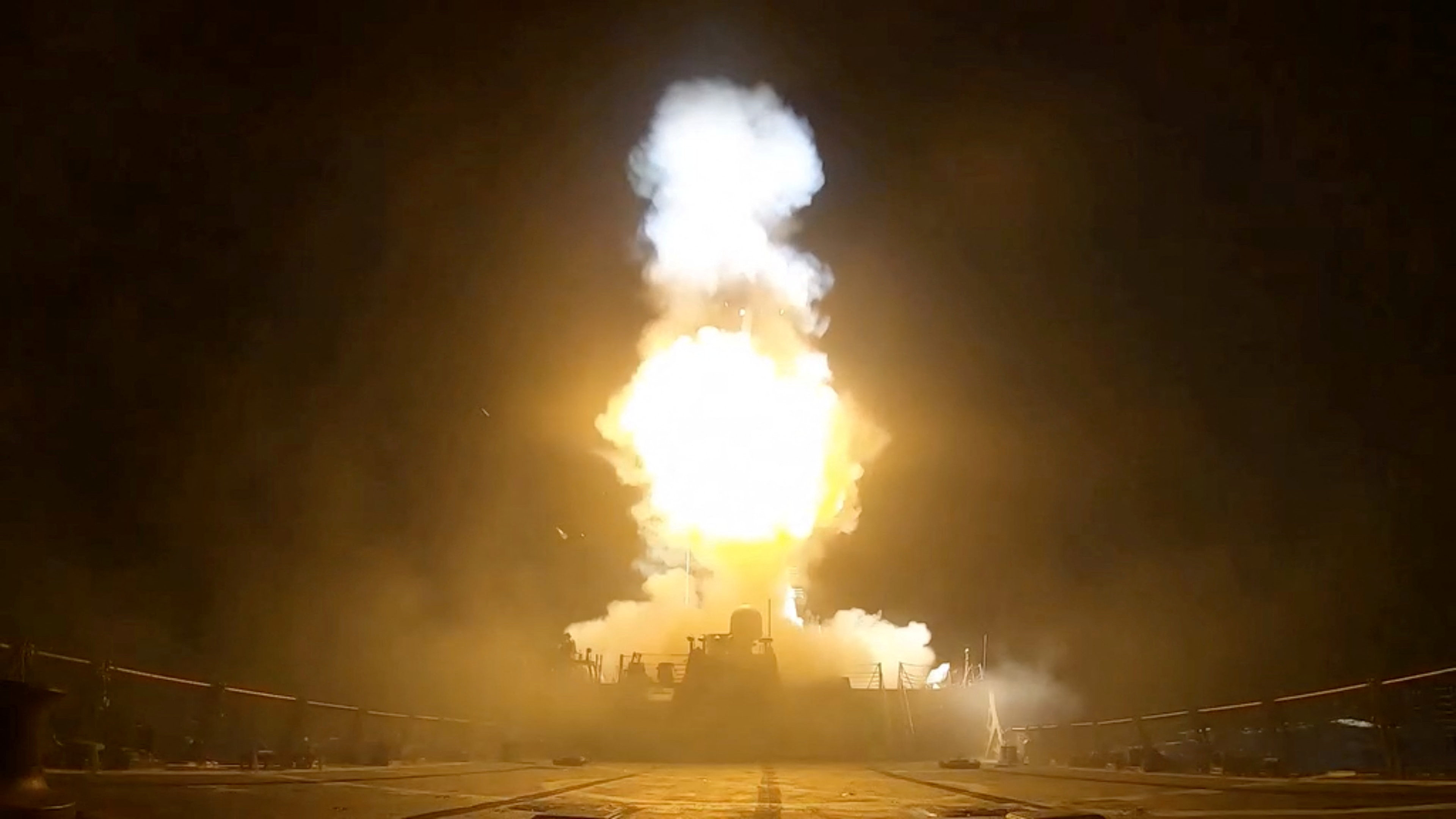 A projectile is fired during what the U.S. Central Command (CENTCOM) said was a third round of strikes this week against Iran, in this screen grab taken from a handout video released on July 11, 2026. U.S. Central Command/Handout via REUTERS THIS IMAGE HAS BEEN SUPPLIED BY A THIRD PARTY. MANDATORY CREDIT. VERIFICATION: - Location and date could not be verified. - No earlier version of the video found posted online before Saturday (July 11). TPX IMAGES OF THE DAY