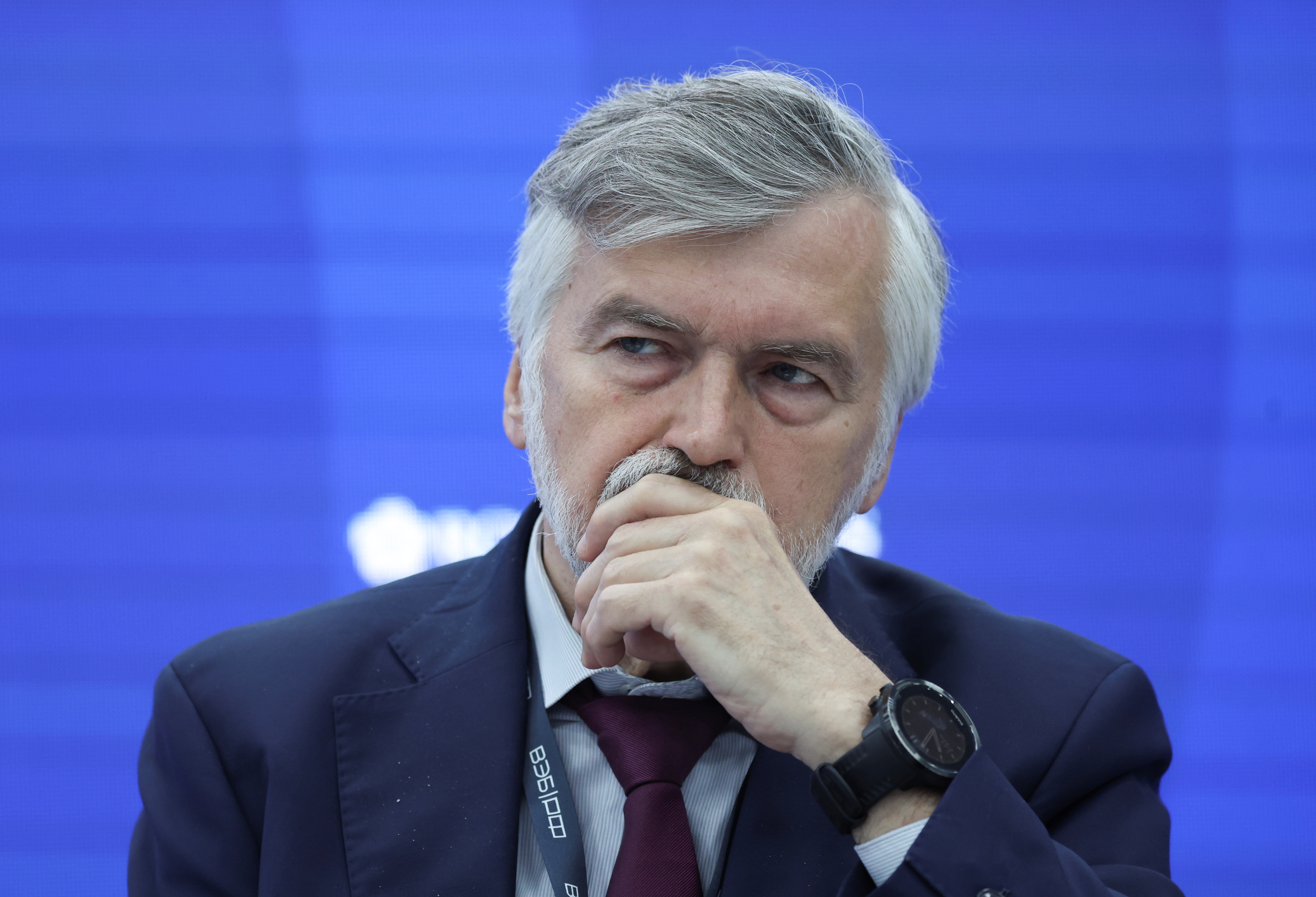 Andrey Klepach, chief economist of VEB.RF, attends a session of the St. Petersburg International Economic Forum