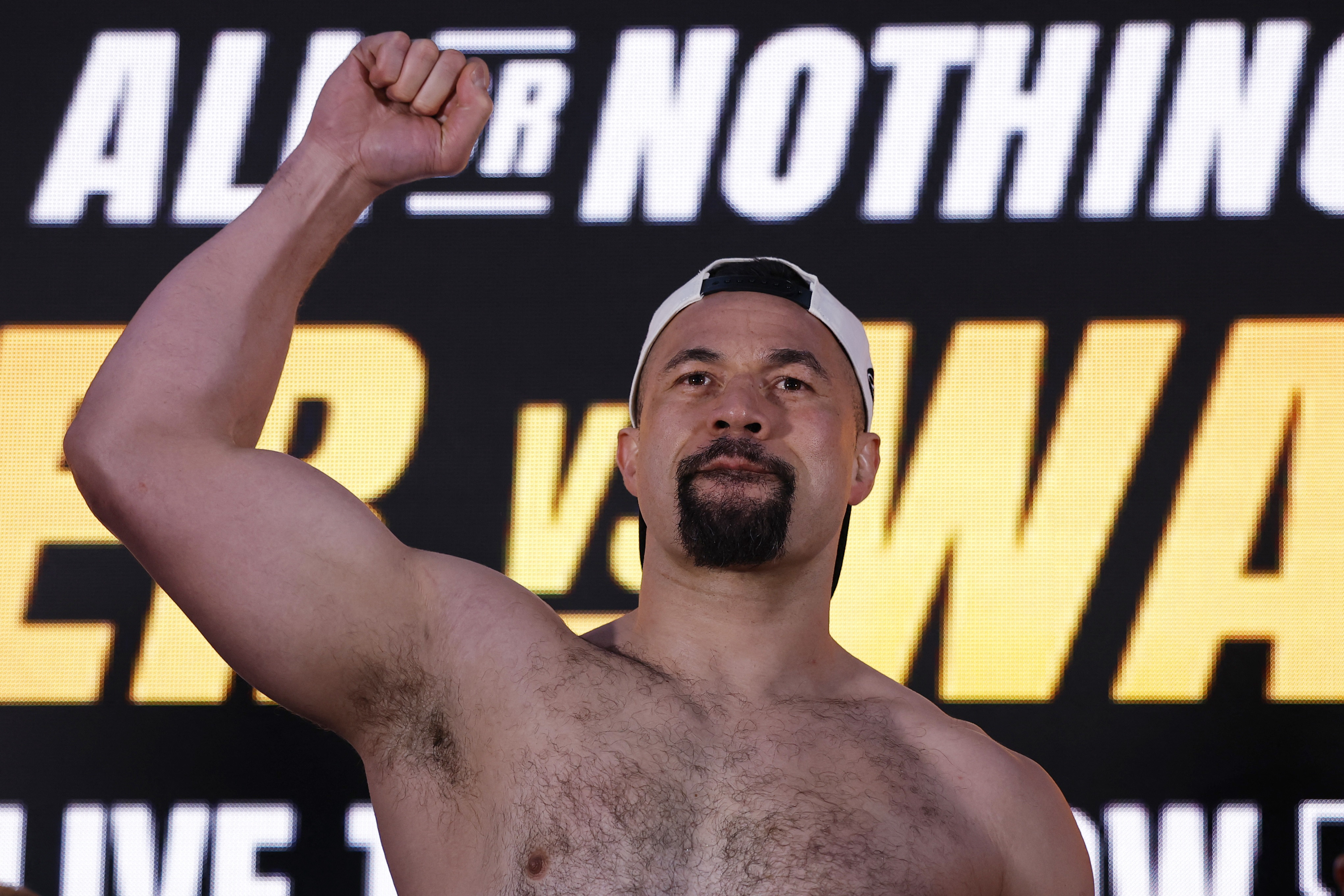 Joseph Parker during the Heavyweight weigh-in to face Fabio Wardley