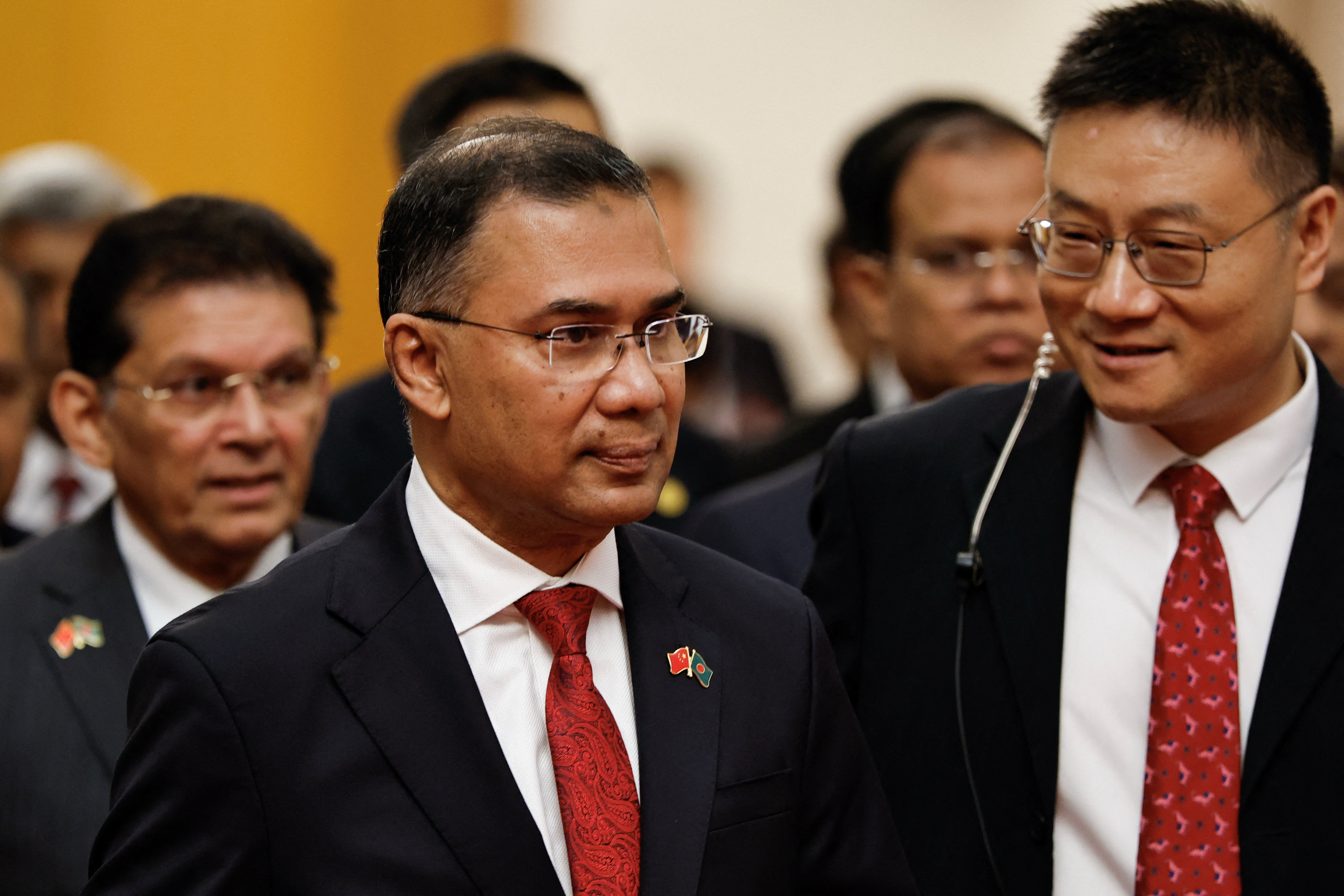 Bangladesh’s Prime Minister Tarique Rahman arrives for a meeting with Chinese President Xi Jinping at the Great Hall of the People in Beijing, China, June 26, 2026