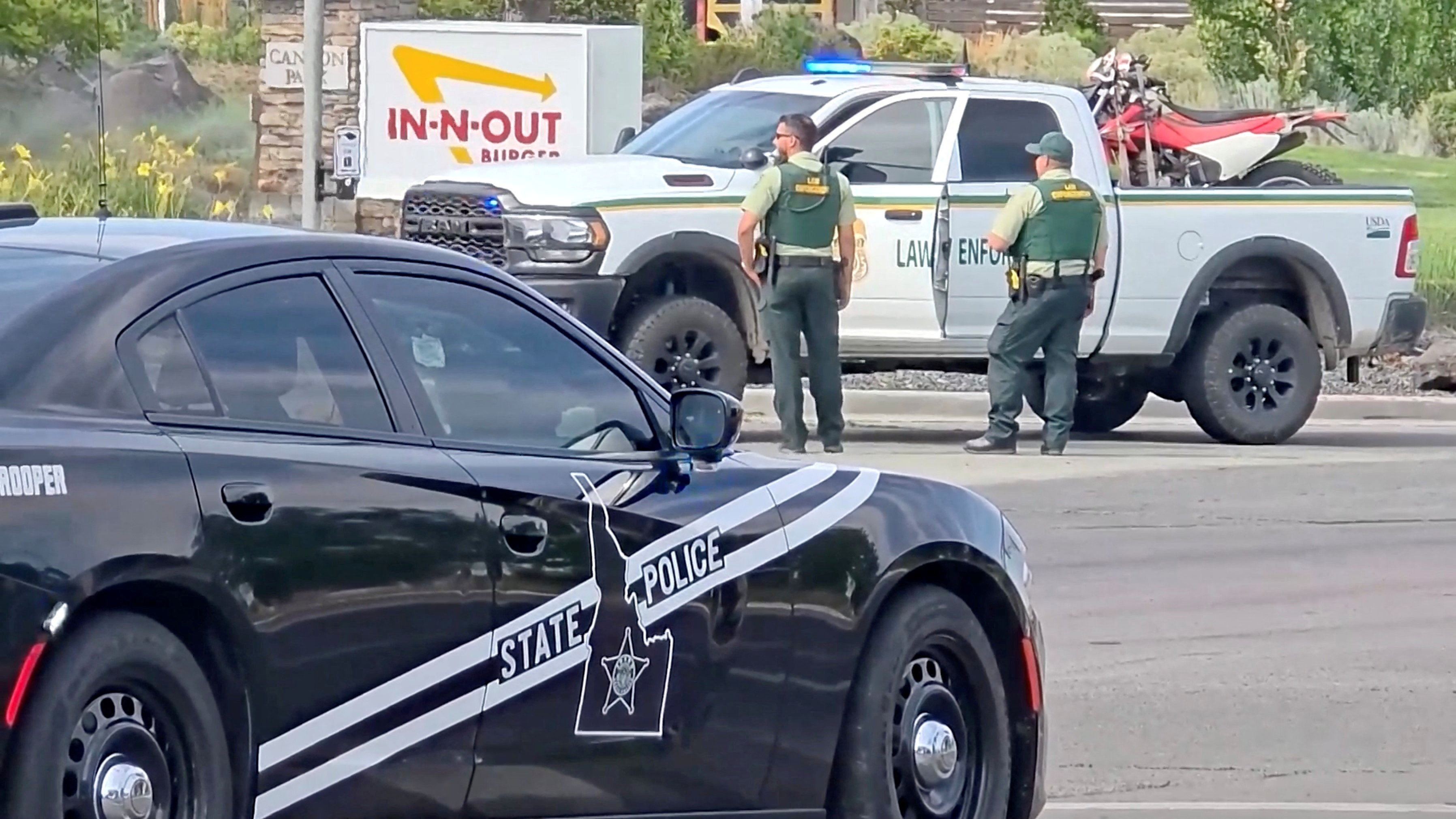 Emergency responders work at the site of a deadly shooting in Twin Falls, Idaho, US, on August 1, 2026, in this still image obtained from a video [ABC-affiliate KIVI/Handout via Reuters]