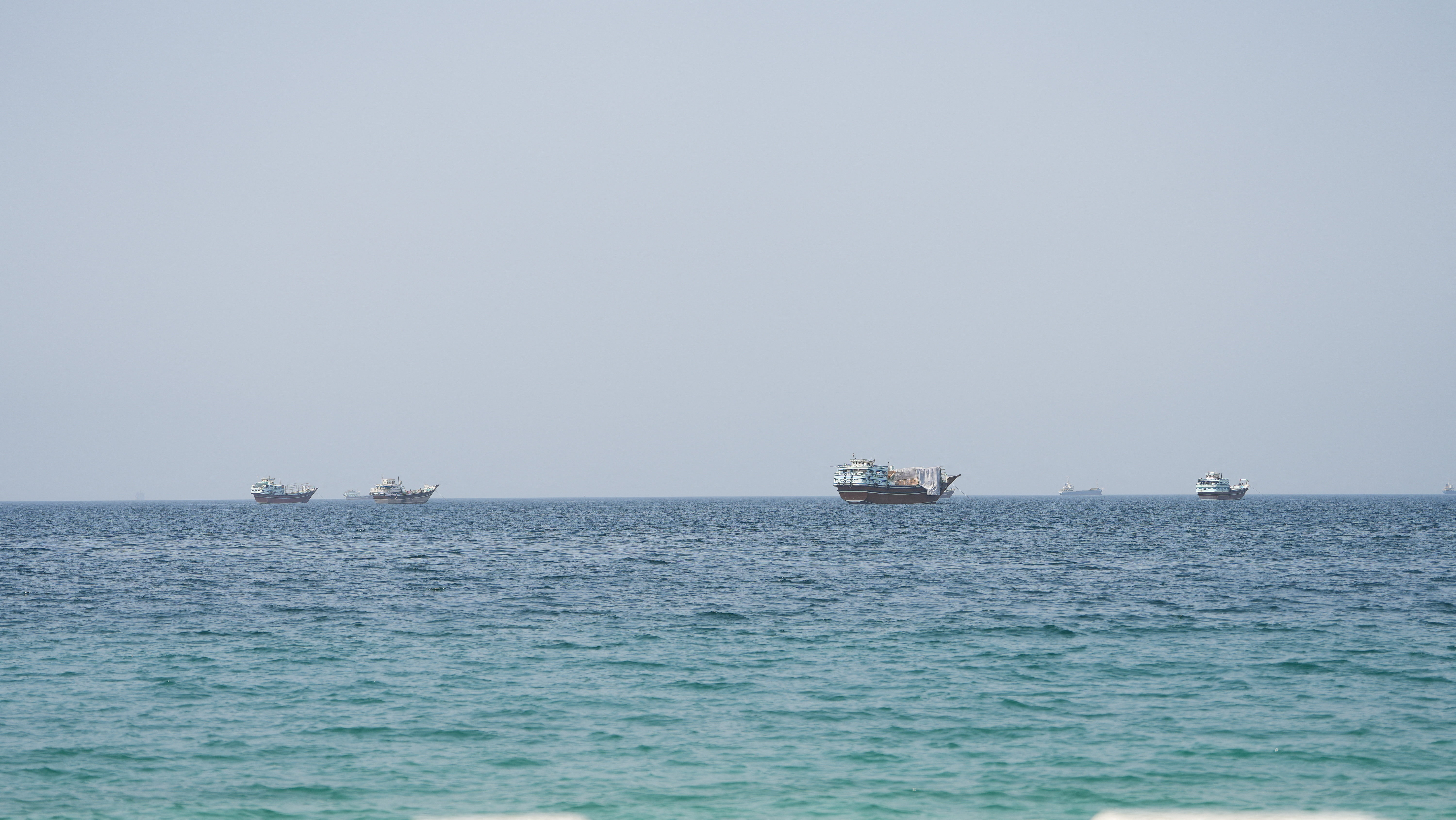 Vessels at sea.