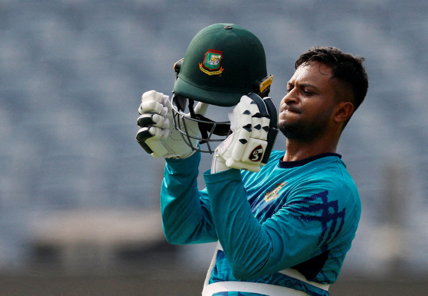 Bangladesh's Shakib Al Hasan during practice at Cricket World Cup