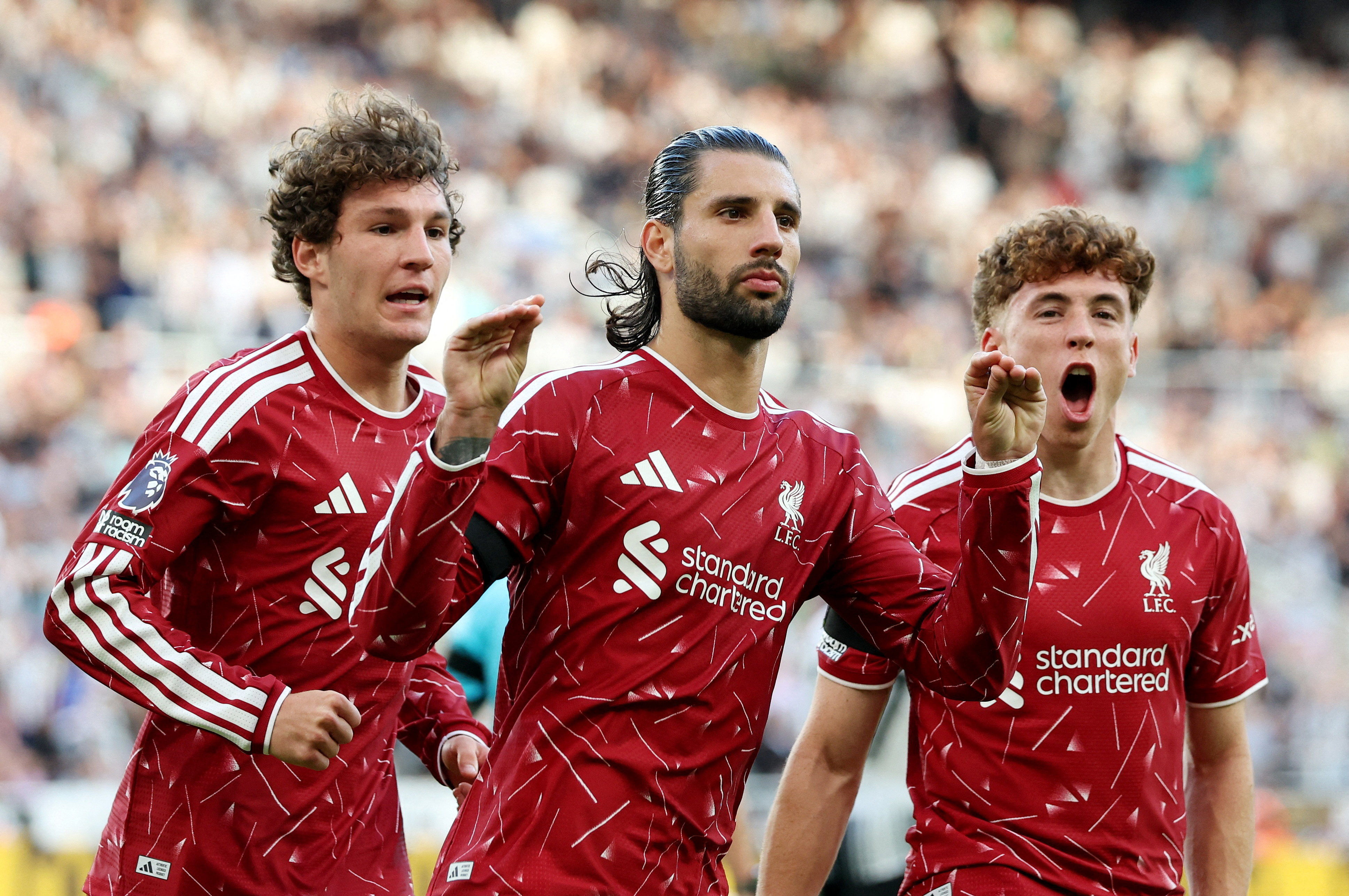 Liverpool's Dominik Szoboszlai celebrates scoring their second goal