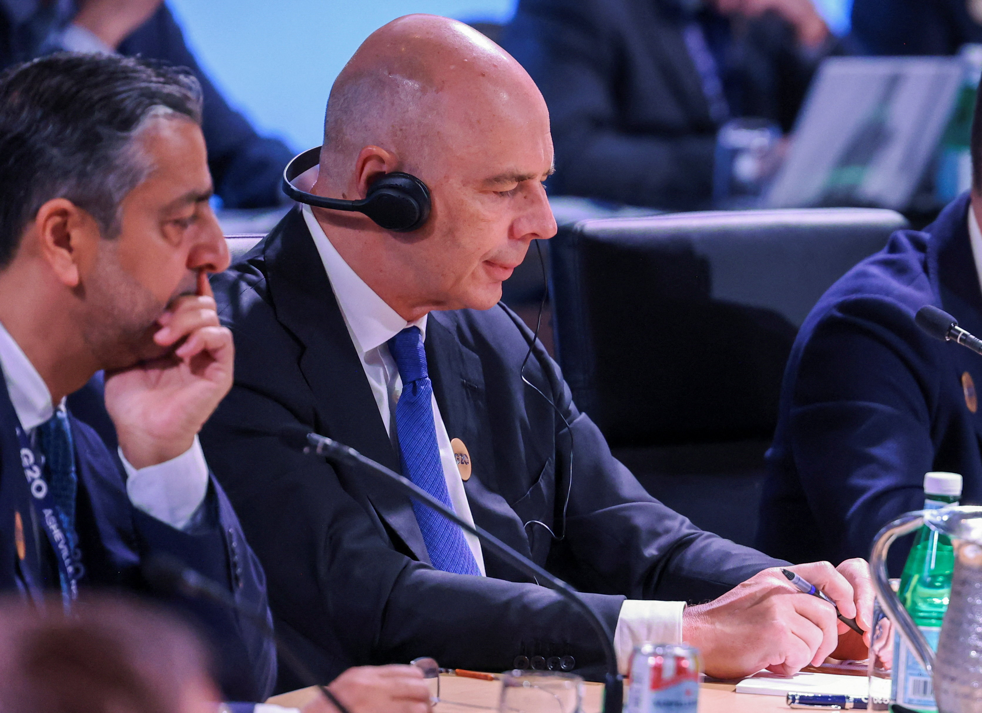 Russia's Finance Minister Anton Siluanov attends a plenary session as finance ministers and central bank governors from G20 countries meet in Asheville, North Carolina, US, August 31, 2026 [Sam Wolfe/Reuters]
