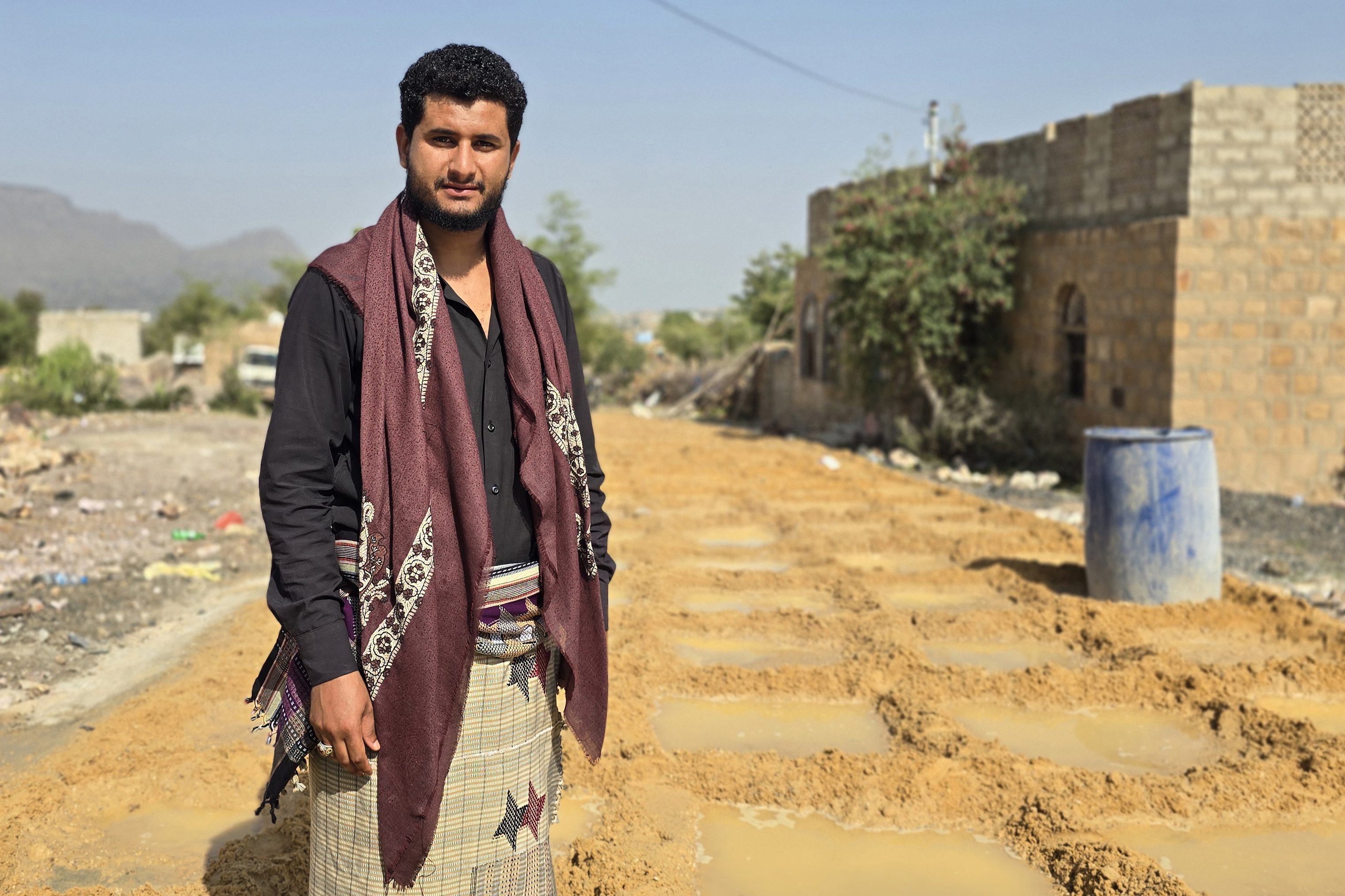 Ahmed Fuad, 26, who has voluntarily led the initiative over the last two months, successfully widened and poured 124 meters of road.
