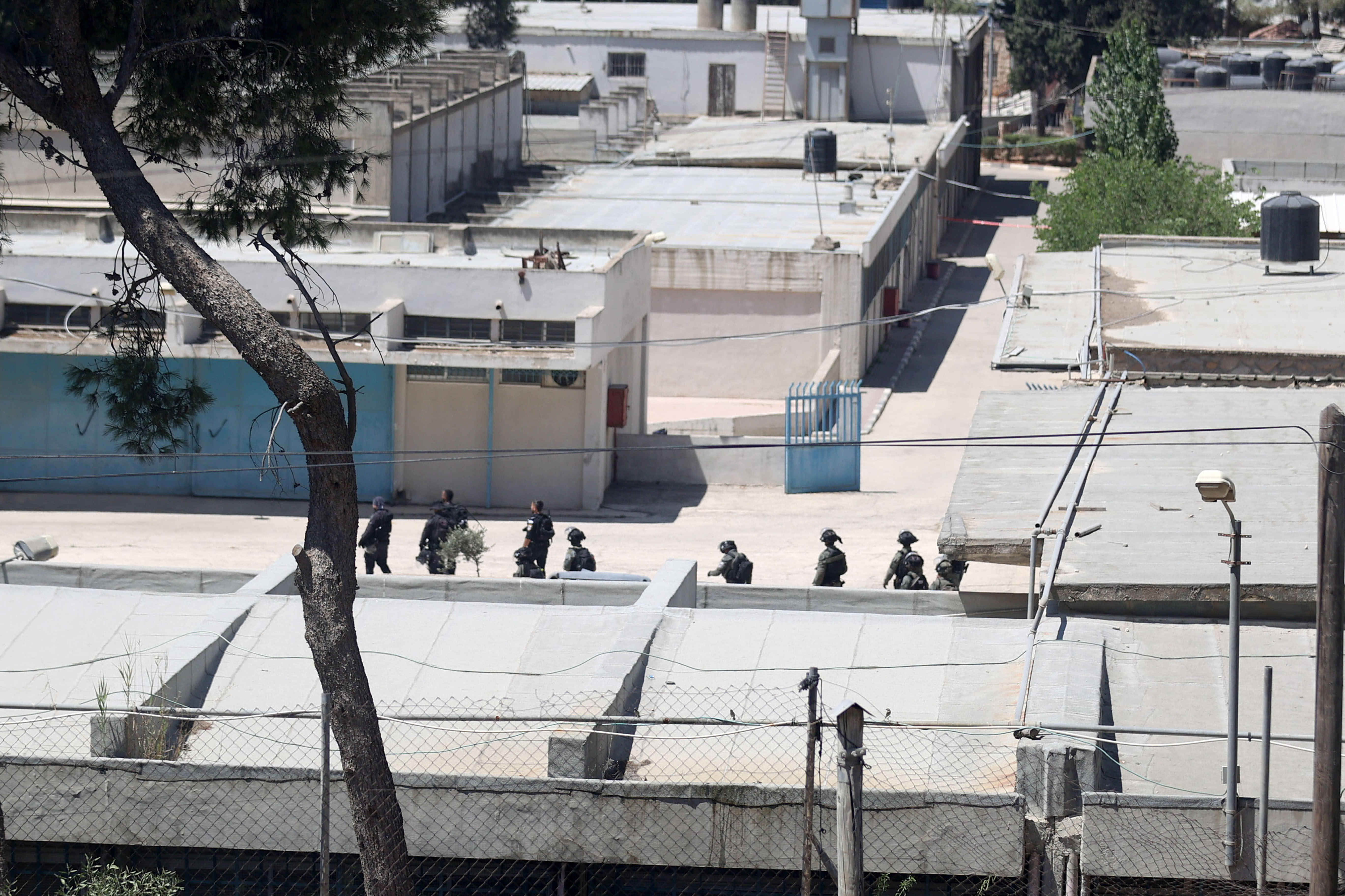 Israeli forces raid the Qalandiya Training Center belonging to the United Nations Relief and Works Agency for Palestine Refugees in the Near East (UNRWA) north of East Jerusalem. [Issam Rimawi/Anadolu Agency]