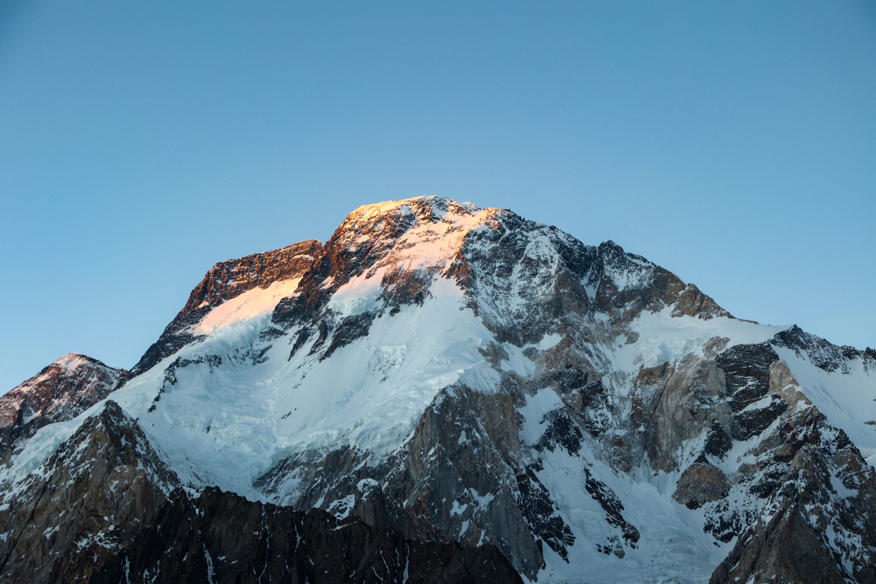 View of a snow-covered mountain.