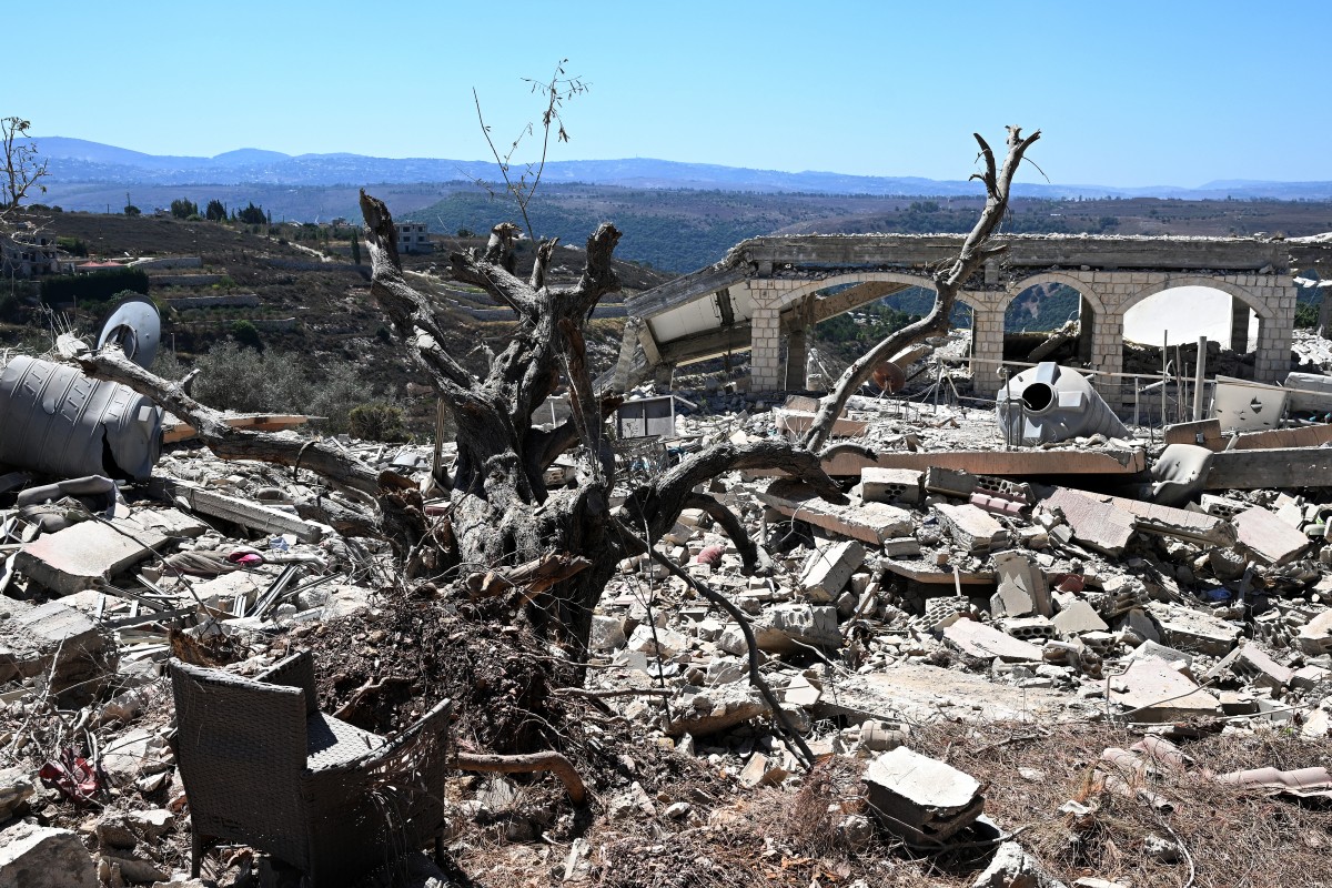 A photograph shows the damage in Zawtar al-Gharbiya on July 28, 2026, as residents return to inspect their homes after the Lebanese army deployed to the southern village last week as part of a framework deal reached with Israel