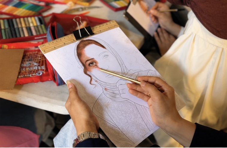 A half-finished drawing