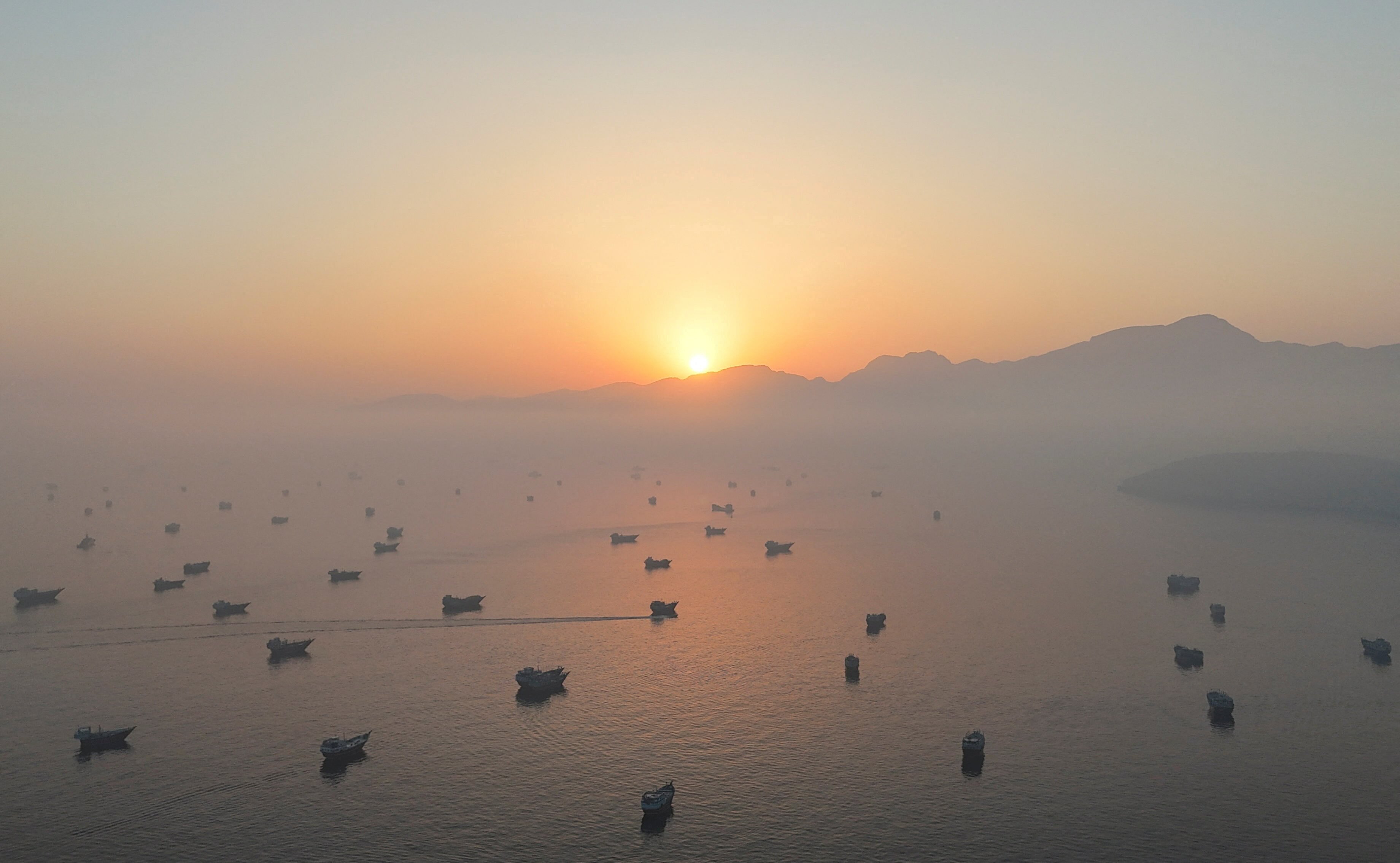 Ships on water