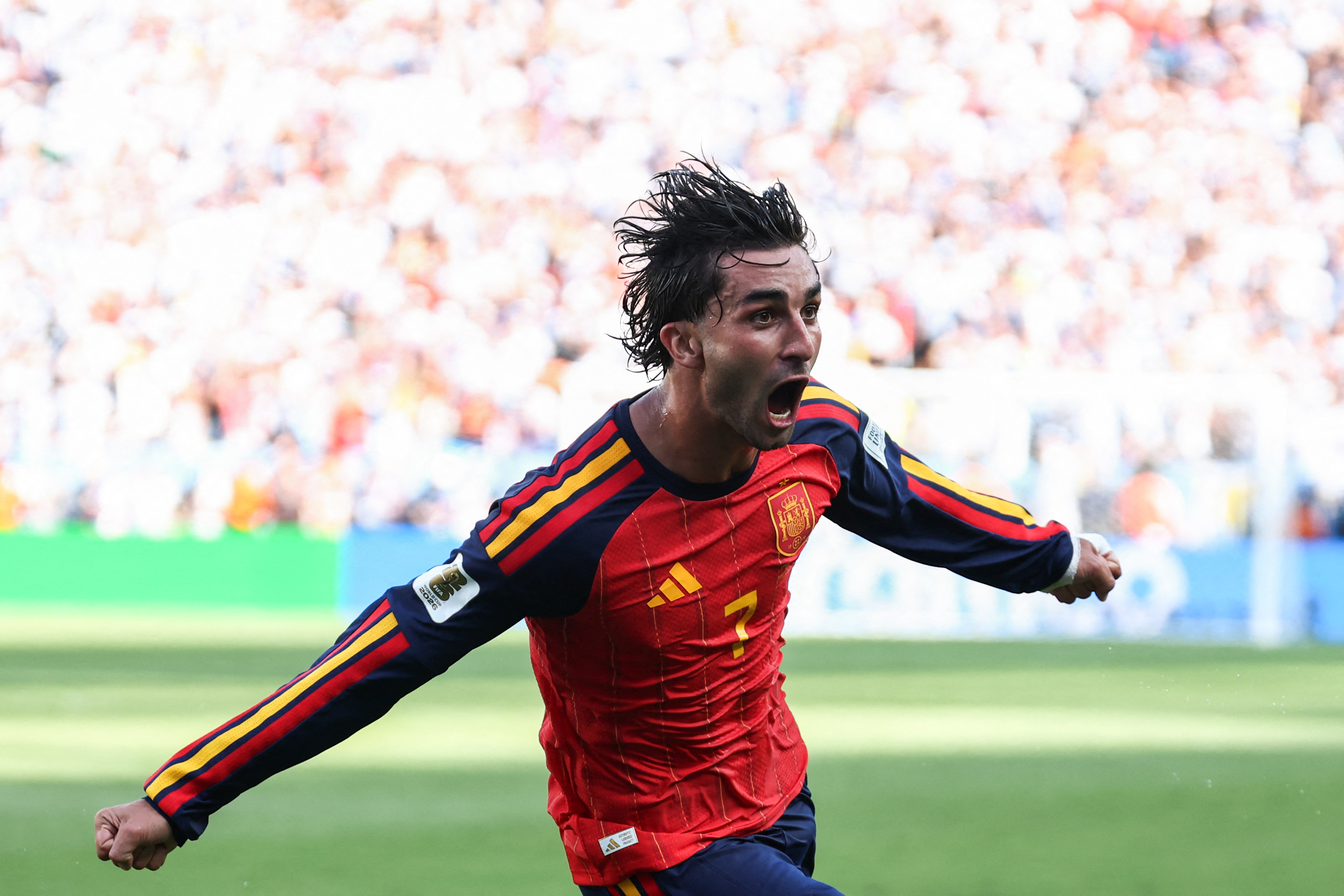 Ferran Torres celebrates scoring the goal that won Spain the 2026 World Cup [AFP]