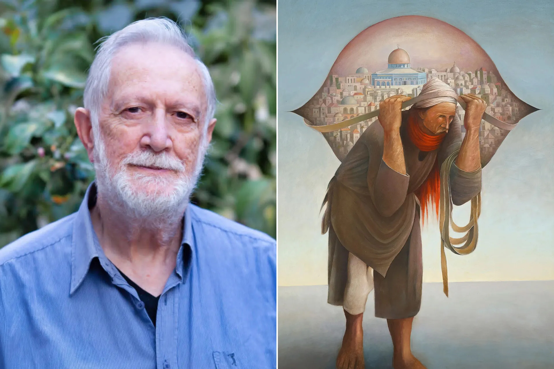 Suleiman Mansour is one of the most famous Arab visual artists in the world and the creator of the most famous Palestinian painting, “Mount of the Bearers”