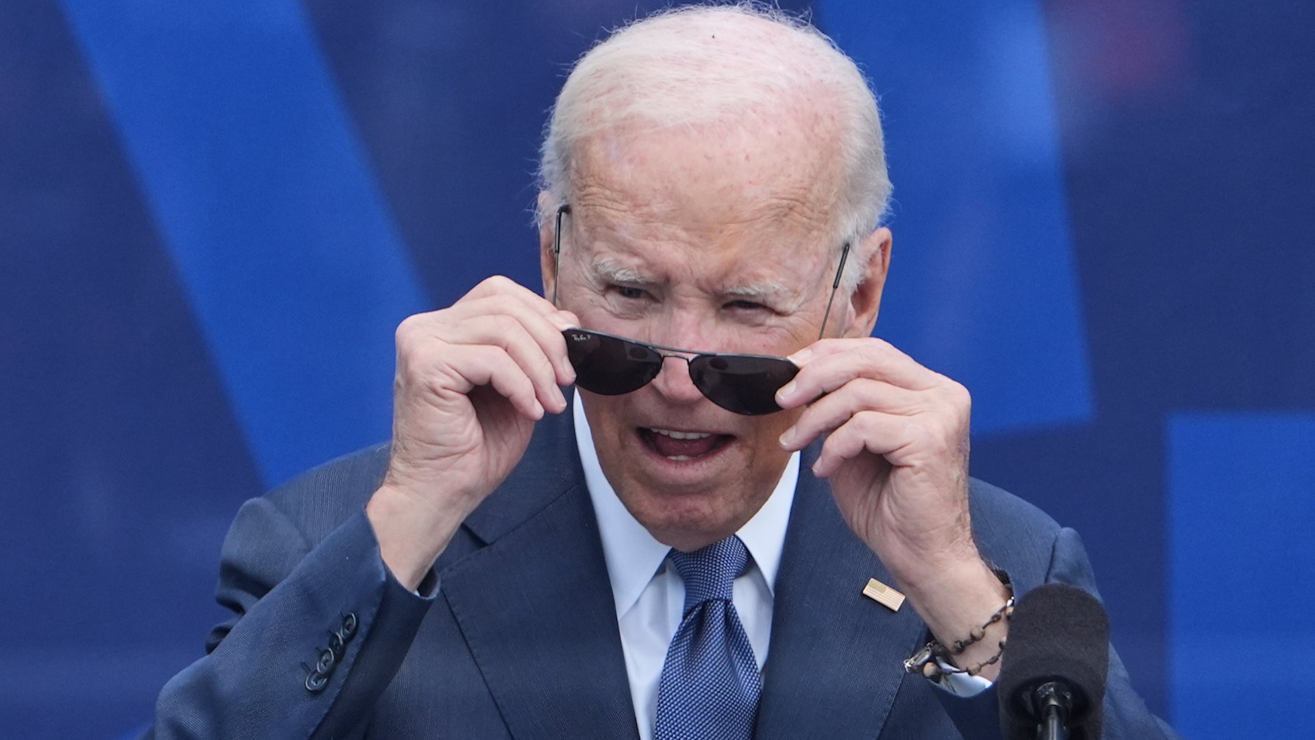 Former President Joe Biden looks out at the crowd during the dedication ceremony for the Obama Presidential Center, Thursday, June 18, 2026, in Chicago. [AP Photo/Jeff Roberson]