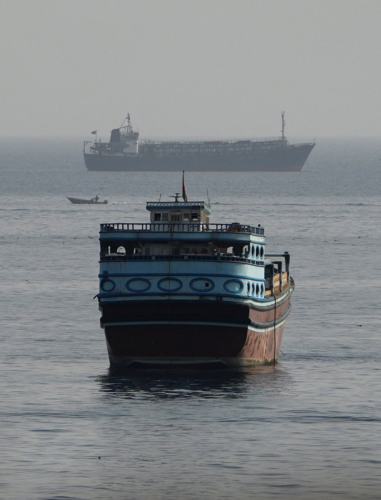 Vessels in the Strait of Hormuz, as seen from Musandam, Oman, August 3, 2026. REUTERS/Stringer