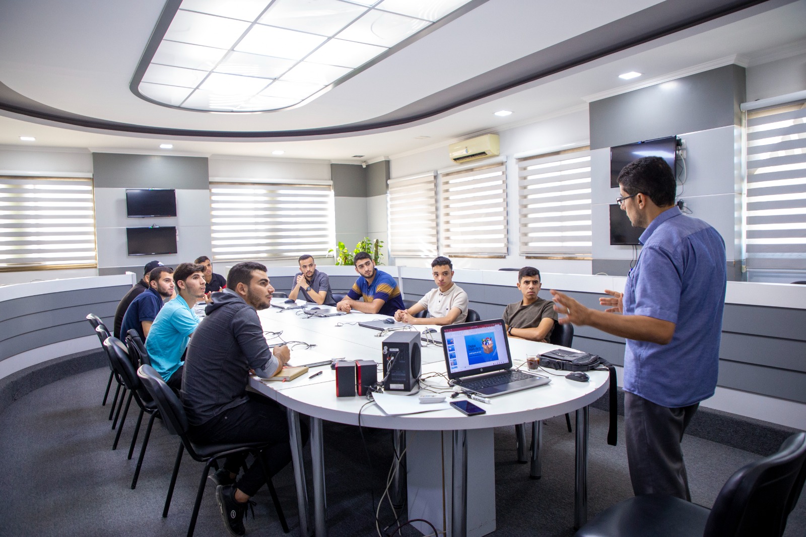 A view of a technology incubator in Gaza before the war, where students received training in technology and innovation [Iyad Al-Qatrawi/Al Jazeera]
