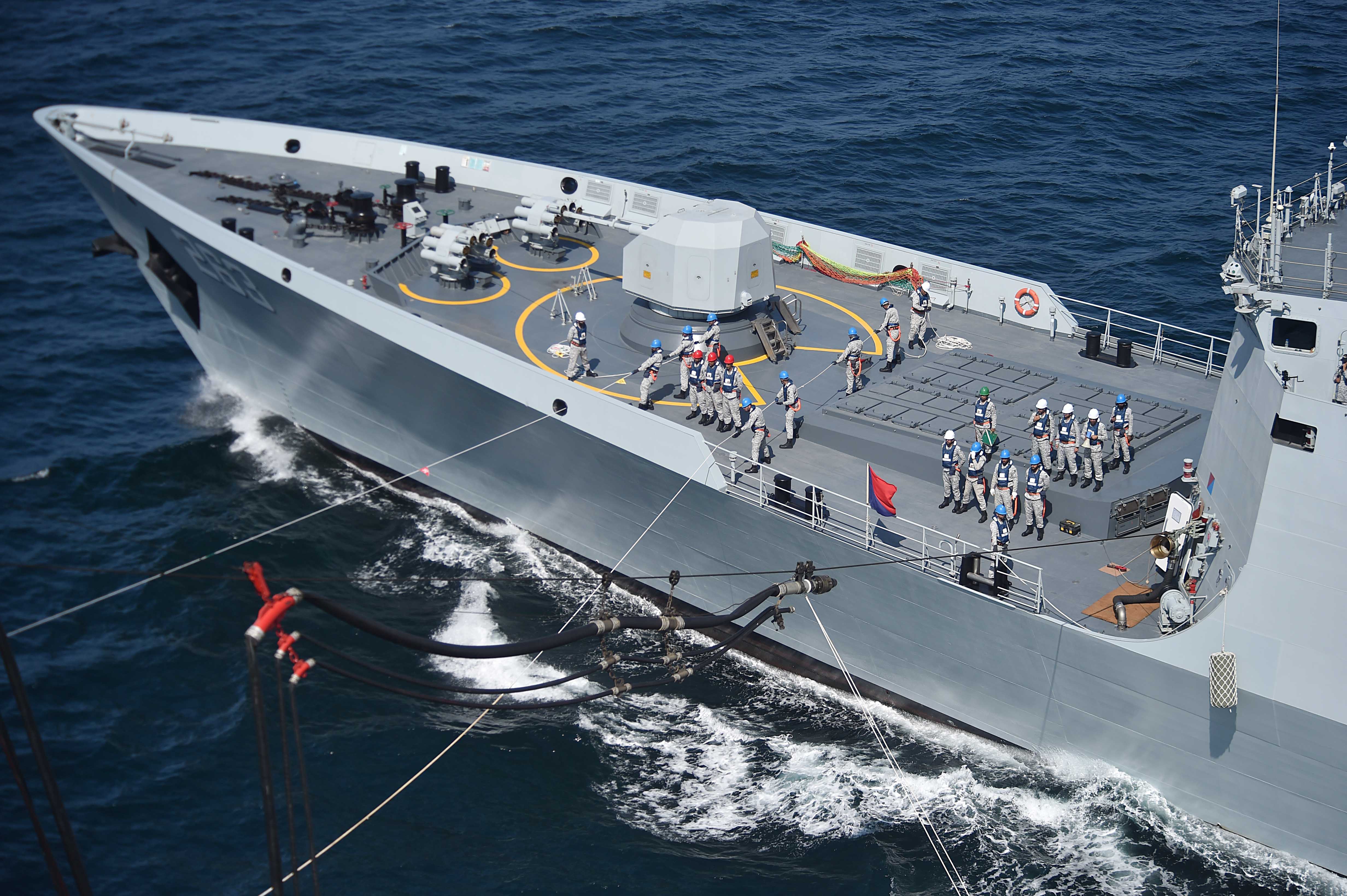 Pakistani Navy Ship Tipu Sultan participates during the Pakistan Navy's 9th Multinational Exercise AMAN-25 for Peace, in Karachi, Pakistan, 10 February 2025. The Pakistani Navy is hosting the 9th Aman multinational naval exercise from 07 to 11 February under the theme 'Secure Seas; Prosperous Future', with the participation of 60 countries and over 4,000 personnel. EPA/SHAHZAIB AKBER