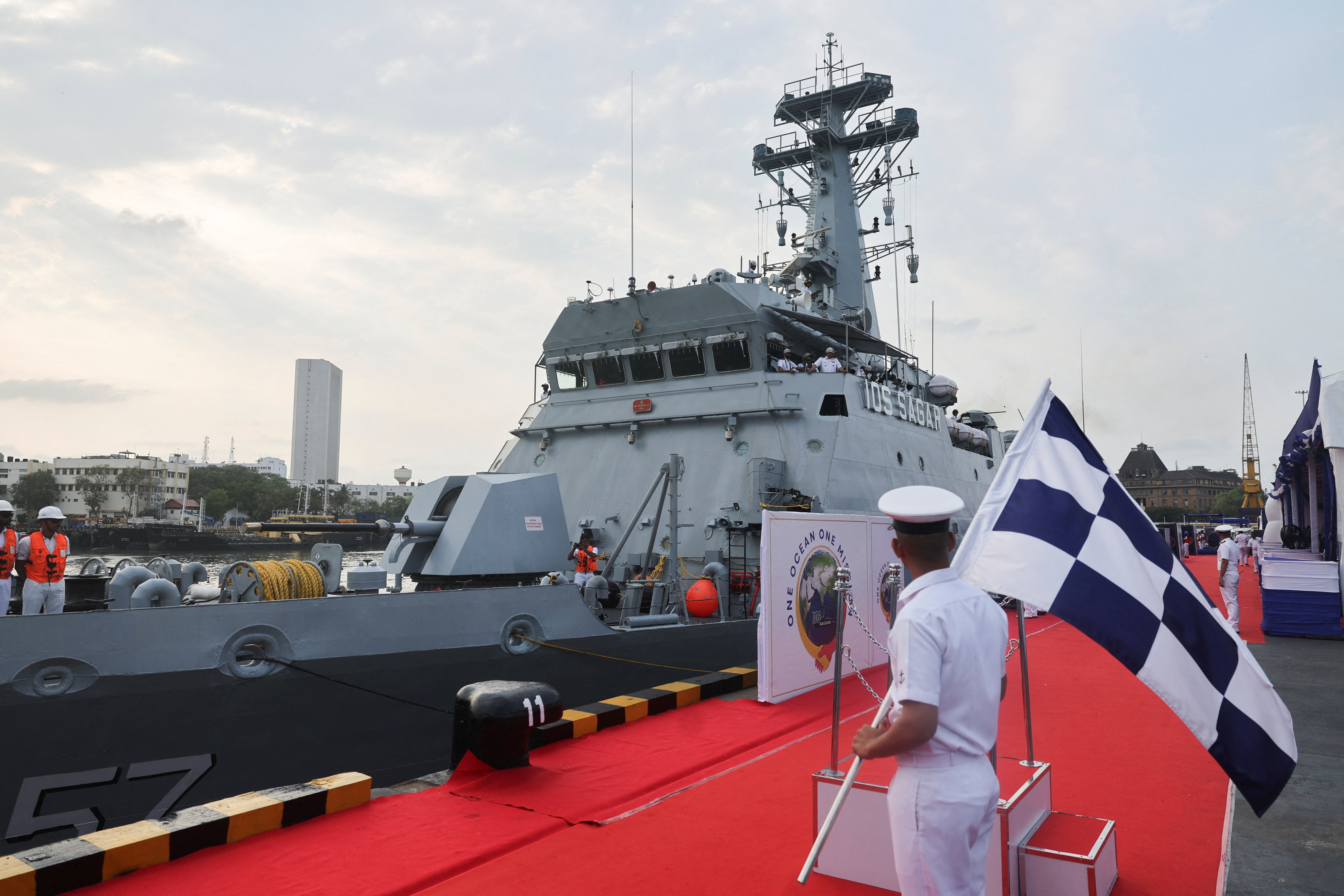 An Indian warship at the Naval Dockyard in Mumbai, India [FILE: Francis Mascarenhas/Reuters]